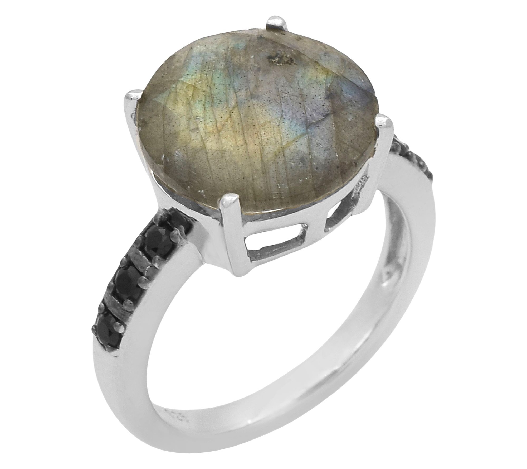 Affinity Gems Labradorite & Black Spinel Ring,Sterling