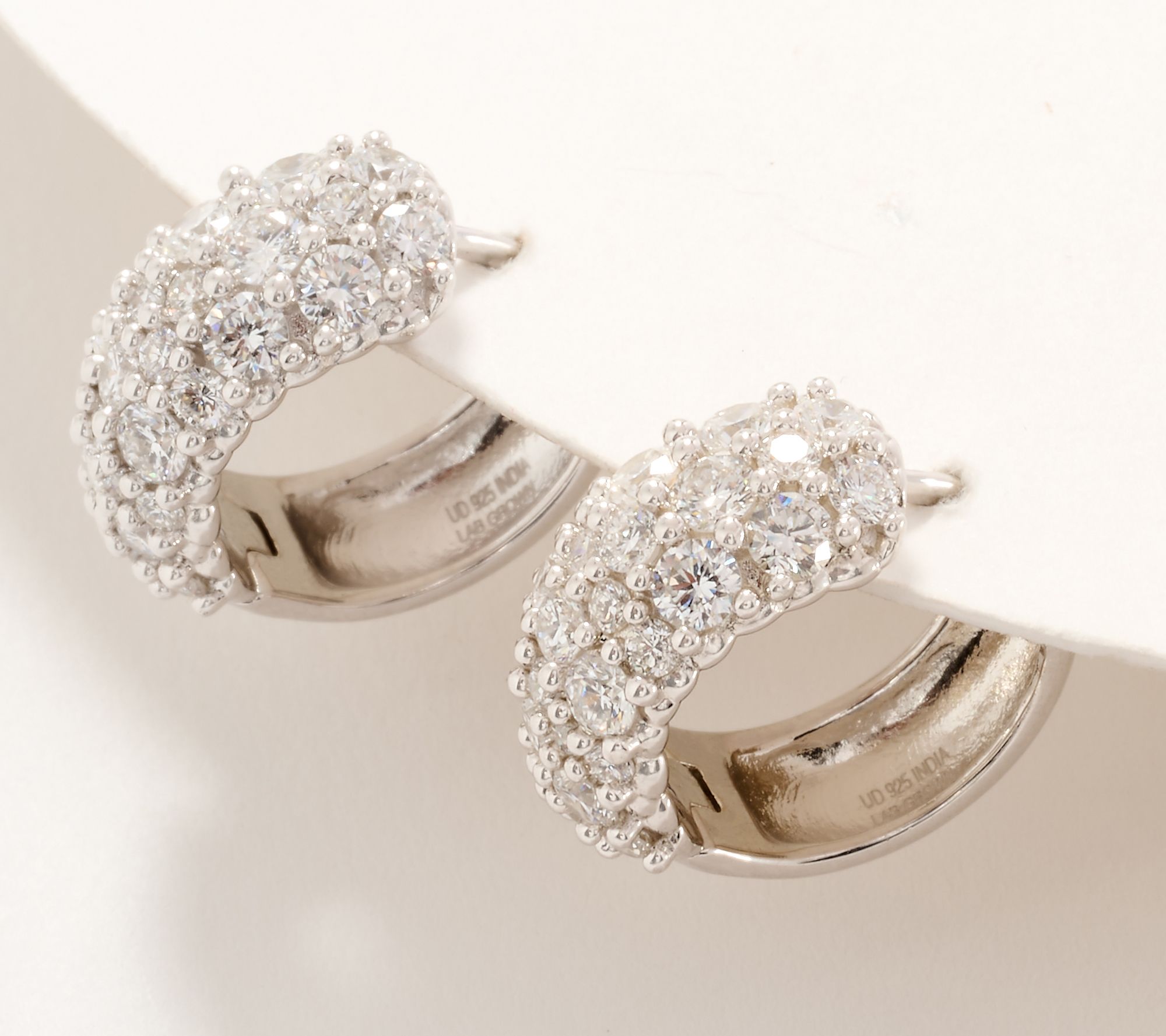 Fire Light Lab Grown Diamond Pave Huggie Hoop Earrings