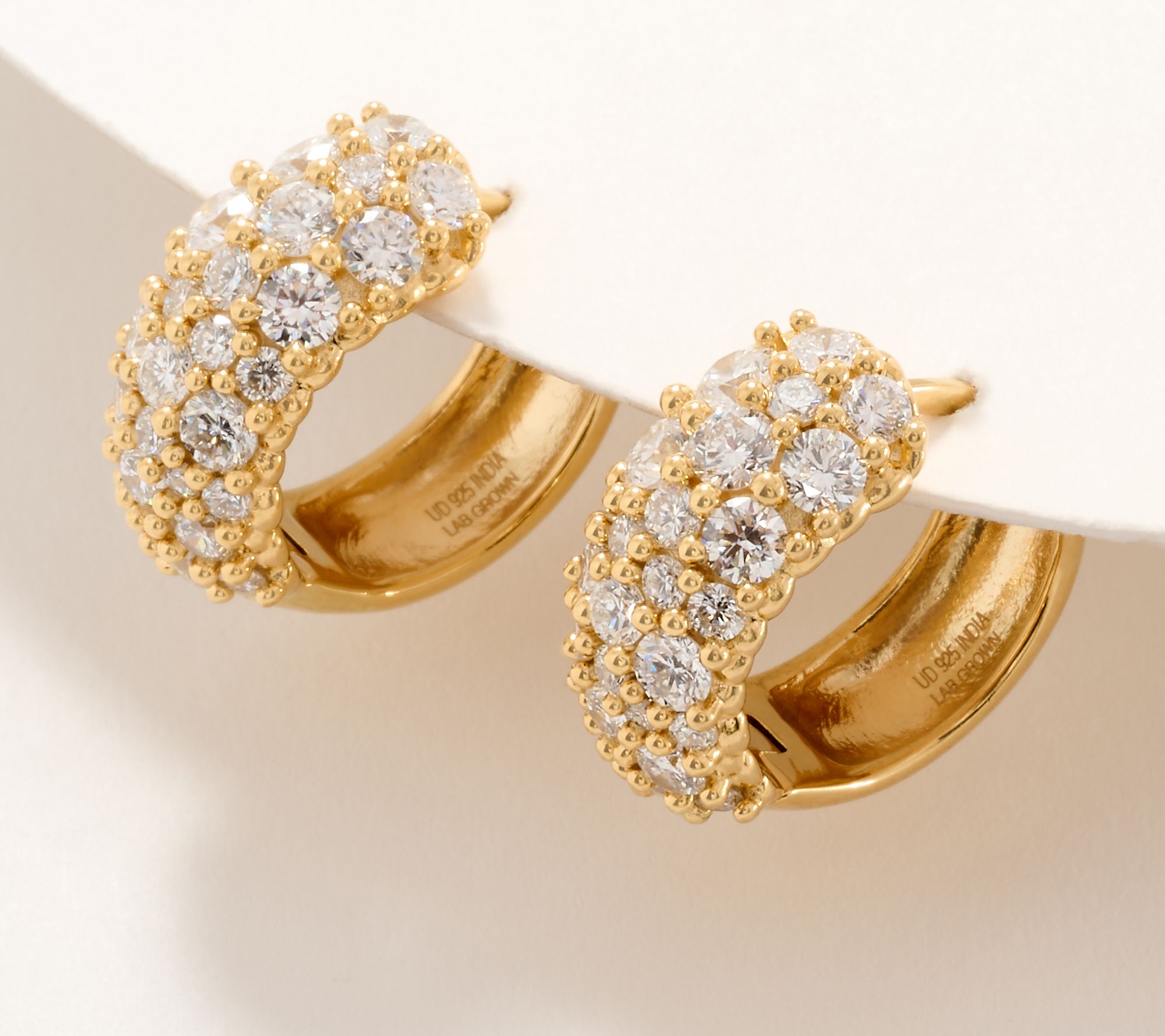 Fire Light Lab Grown Diamond Pave Huggie Hoop Earrings