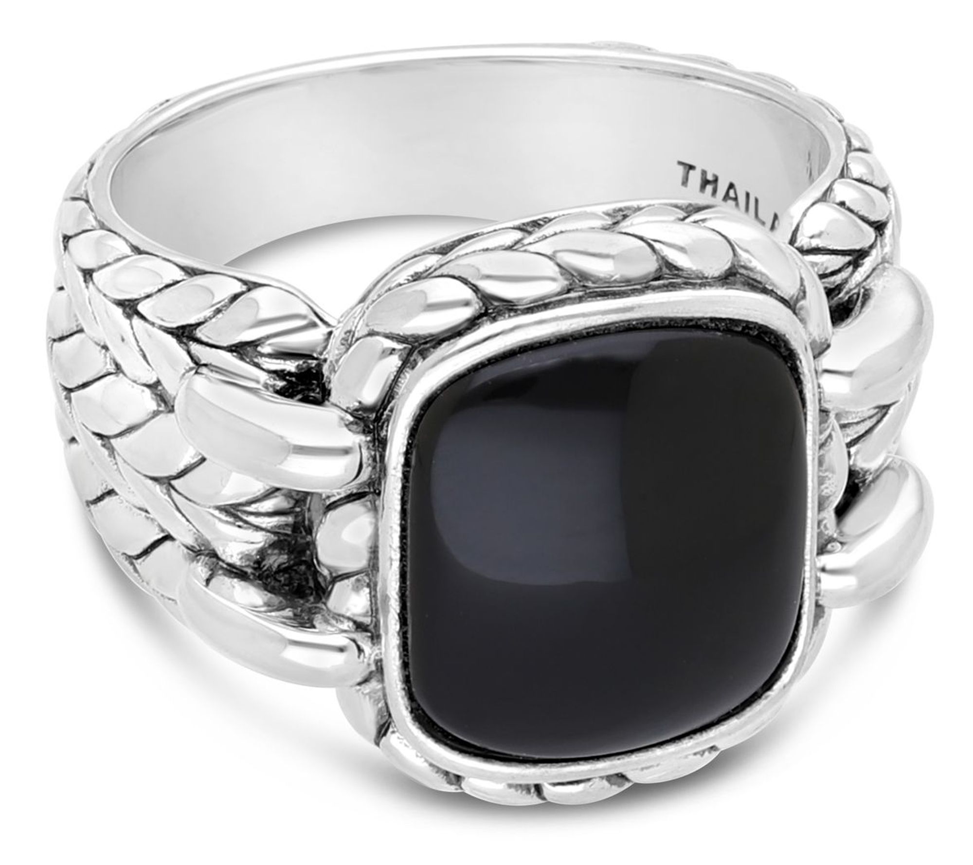 Tiffany Kay Studio Sterling Onyx Herringbone Statement Ring