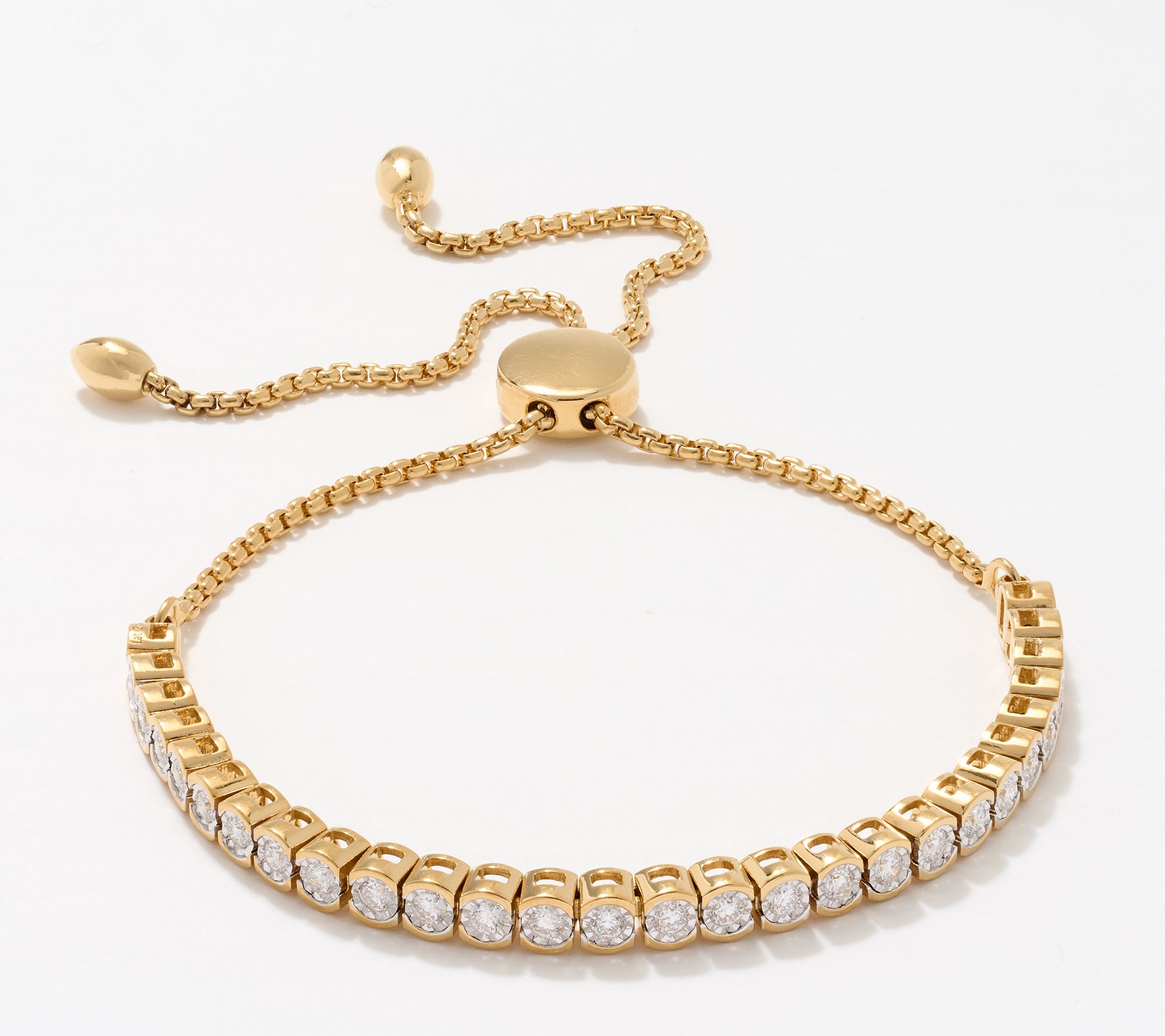 "As Is" Fire Light Lab Grown Diamond 1 cttw Bolo Tennis Bracelet, Sterl