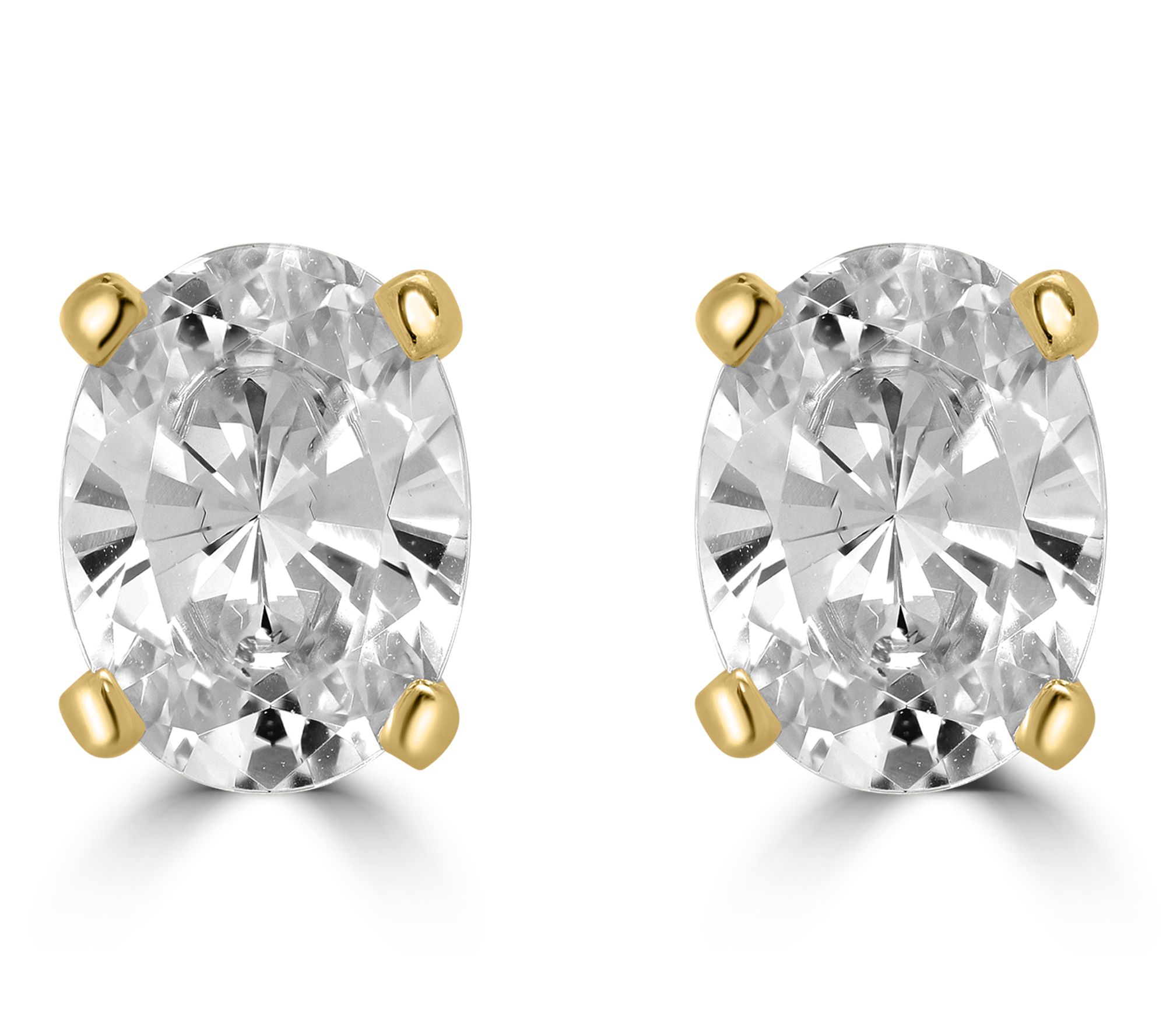 Diamonique x Kathy Levine Oval Cut Stud Earrings, Sterling