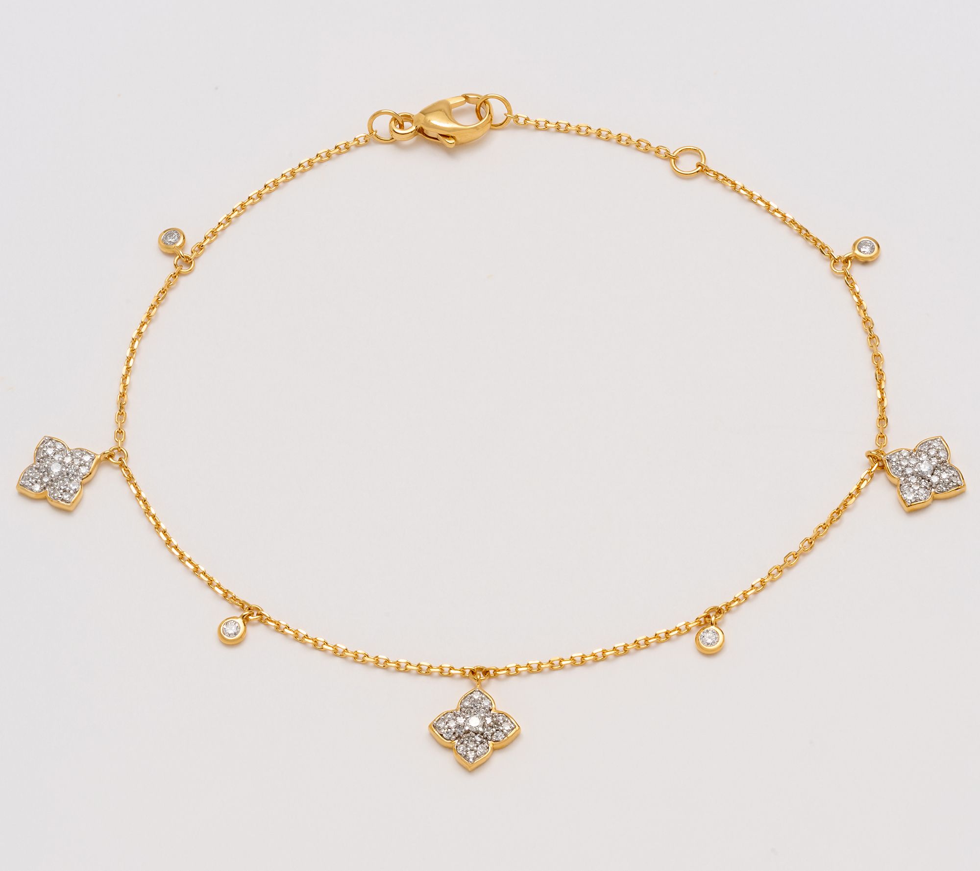  Affinity Diamonds .25 cttw Clover Station Bracelet, Sterl