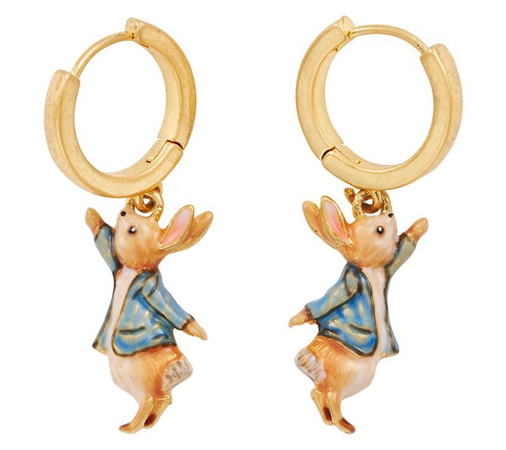 Fable England Peter Rabbit Charm Huggie Hoop Earrings