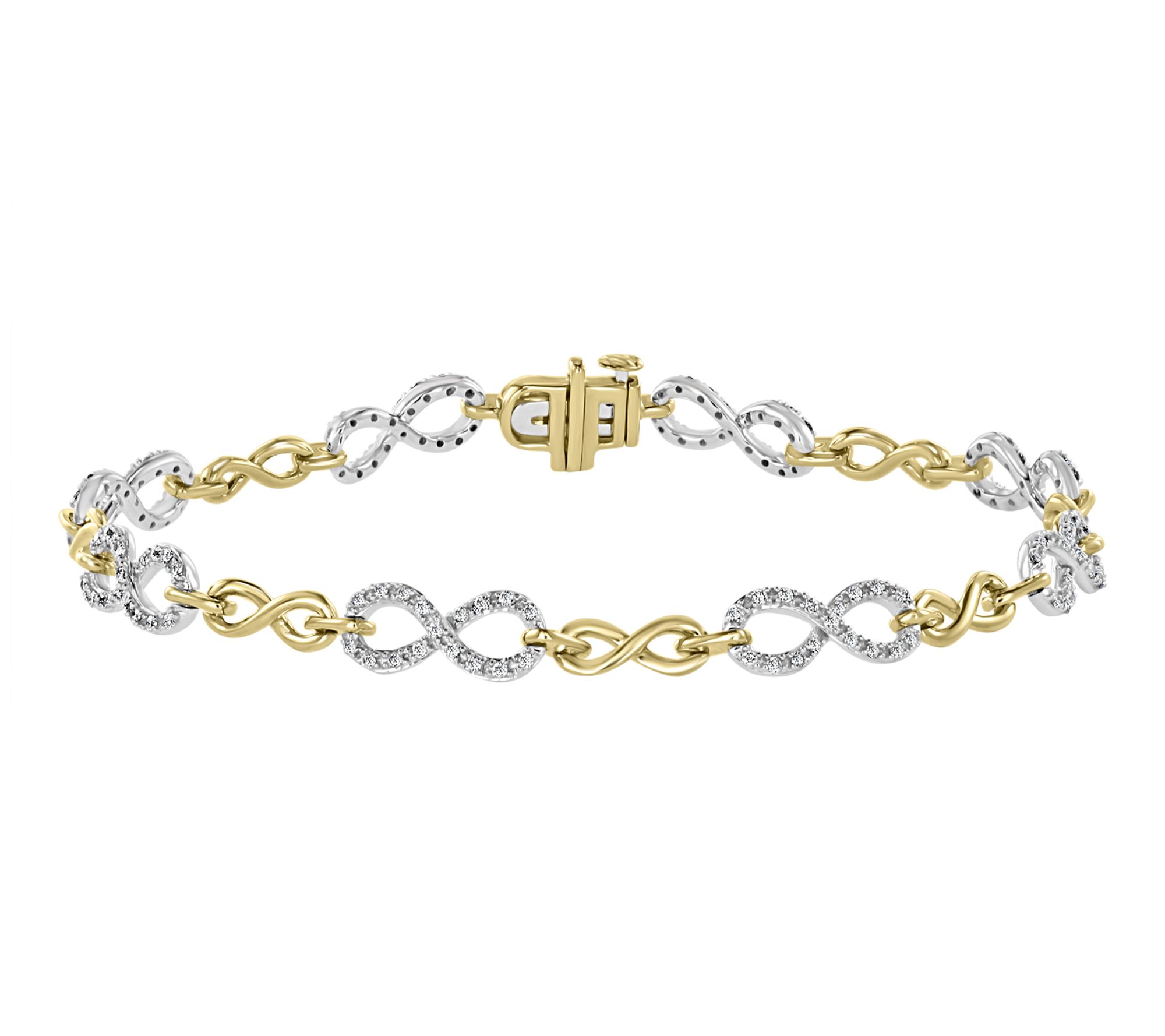 Effy Diamond Two-Tone Infinity Station Bracelet, 14K Gold