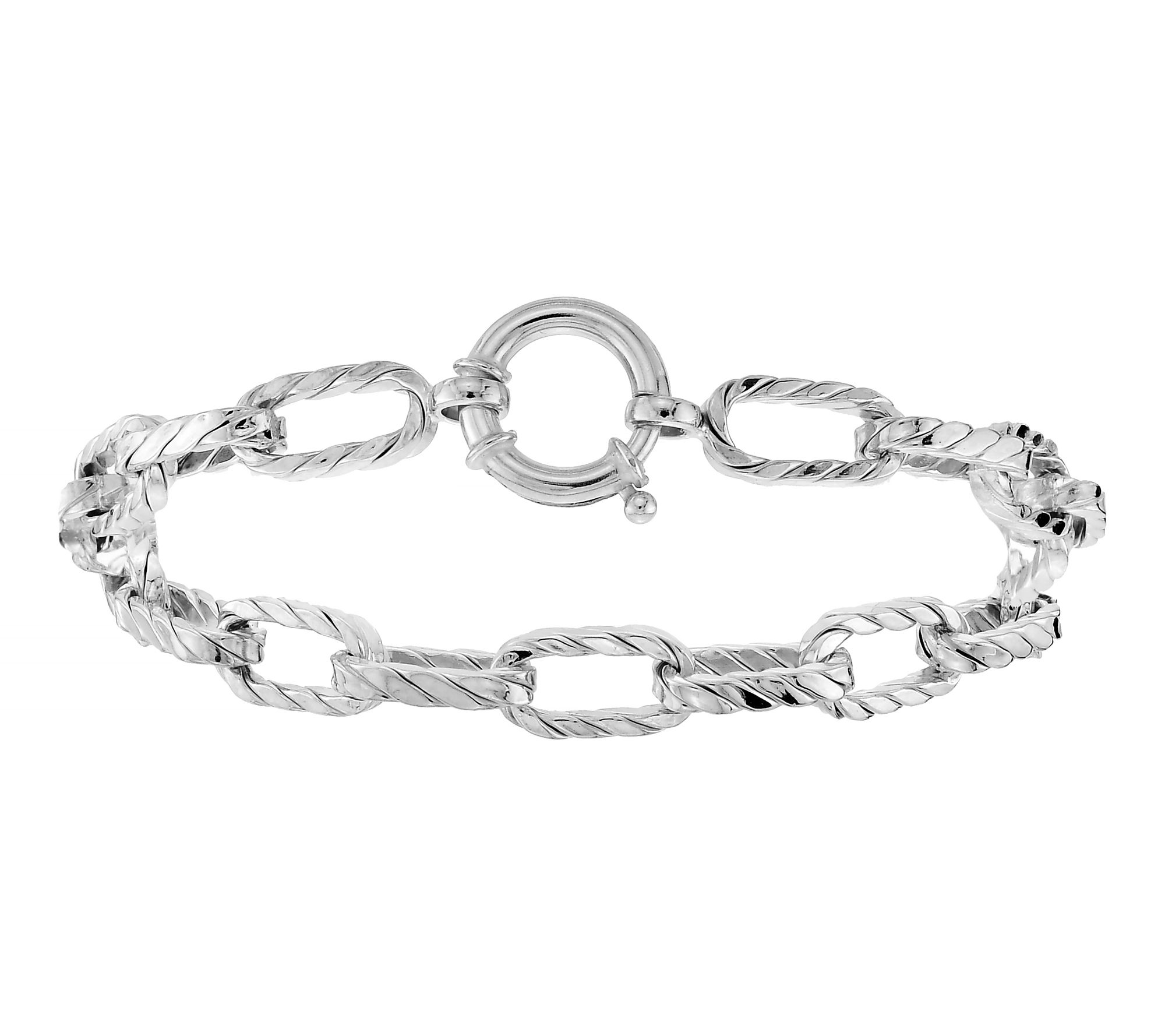 Silver Style Bold Luxury Paperclip Bracelet, Sterling Silver