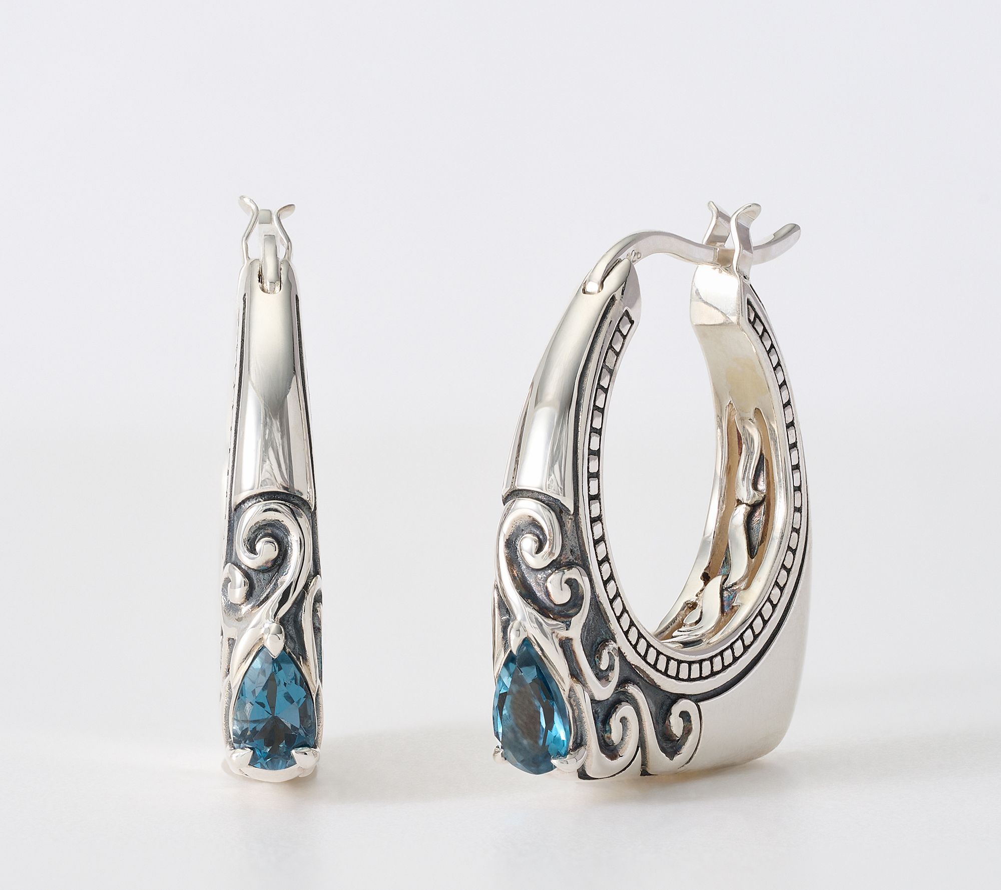 Third Person Sterling Silver Creative Soul Pear Gemstone Earrings