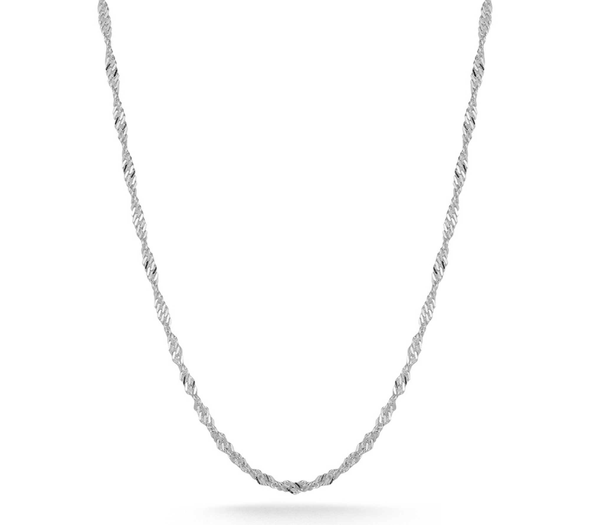 Italian Silver 24" Singapore Chain Necklace, Sterling