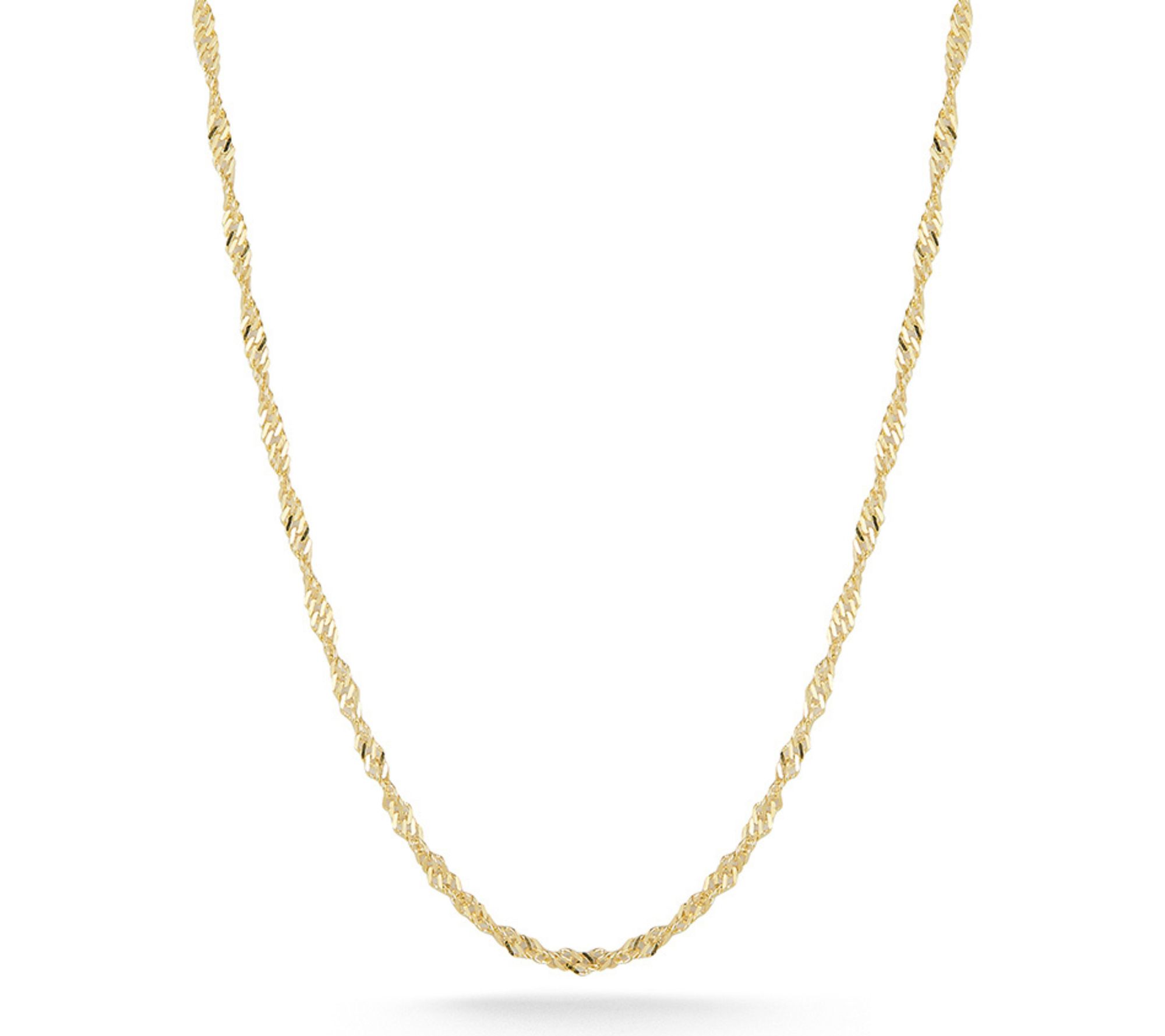 Italian Silver 24" Singapore Chain Necklace, Sterling