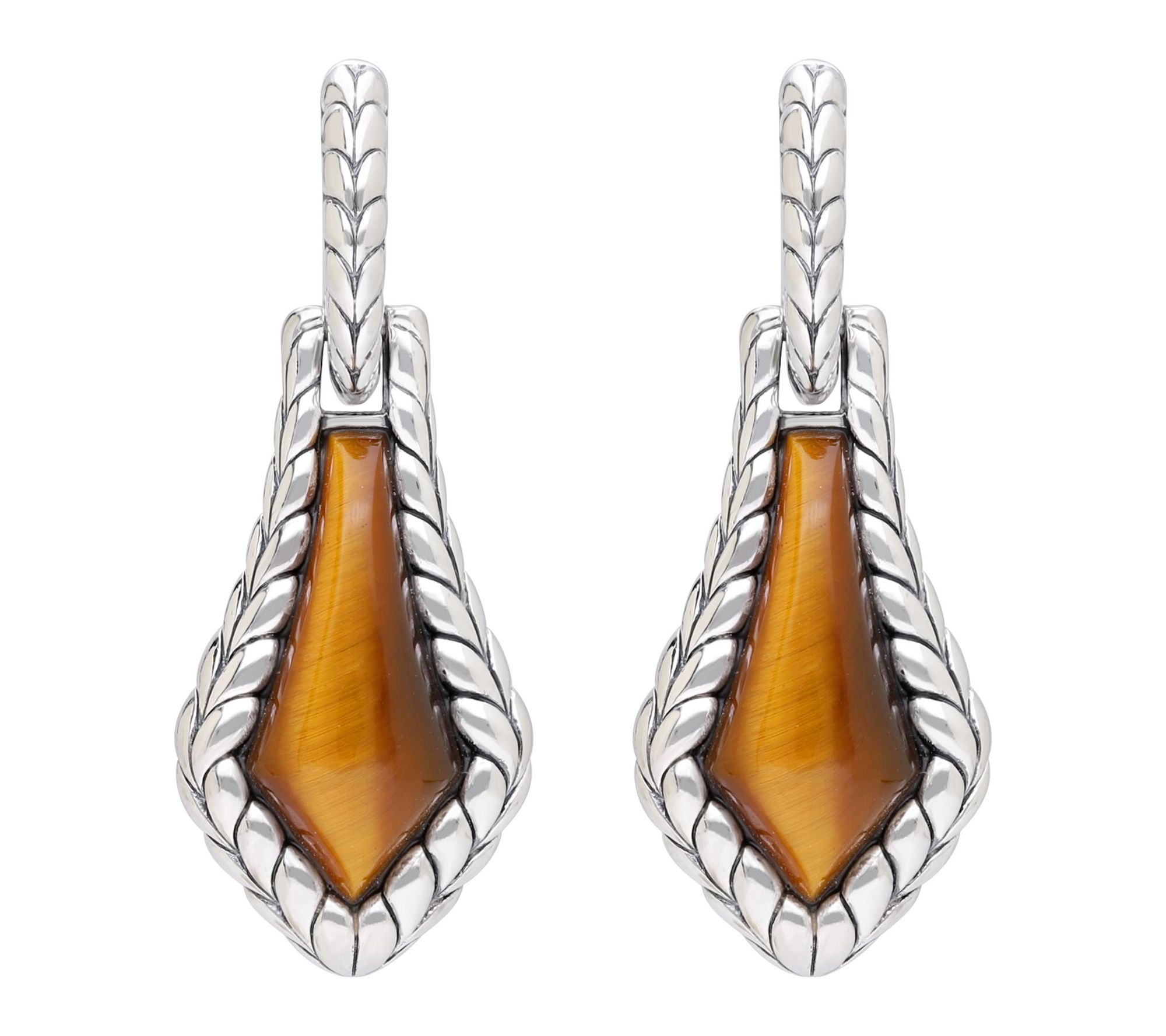 Tiffany Kay Studio Sterling Herringbone Tiger Eye Earrings