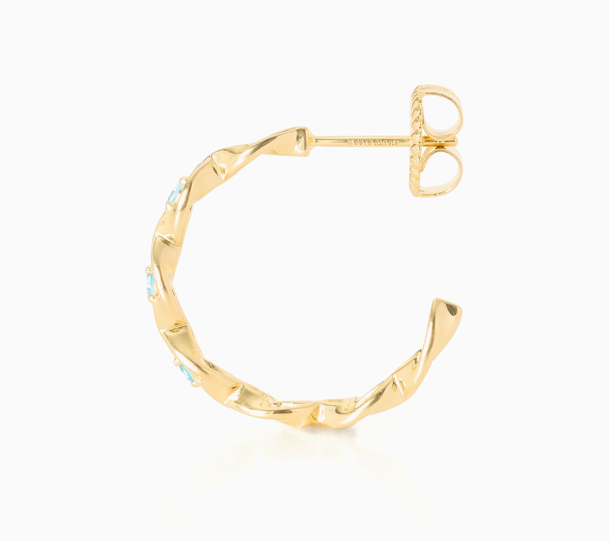 Christian James x Scott Grimes 14K Plated Gem Hoop Earrings - QVC.com