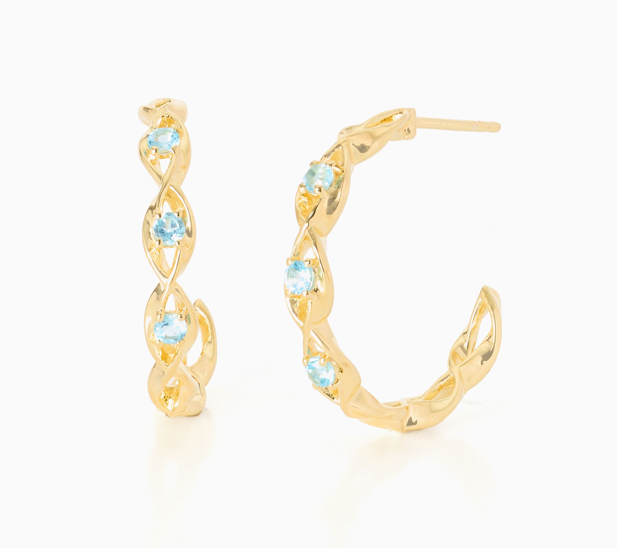 Christian James x Scott Grimes 14K Plated Gem Hoop Earrings