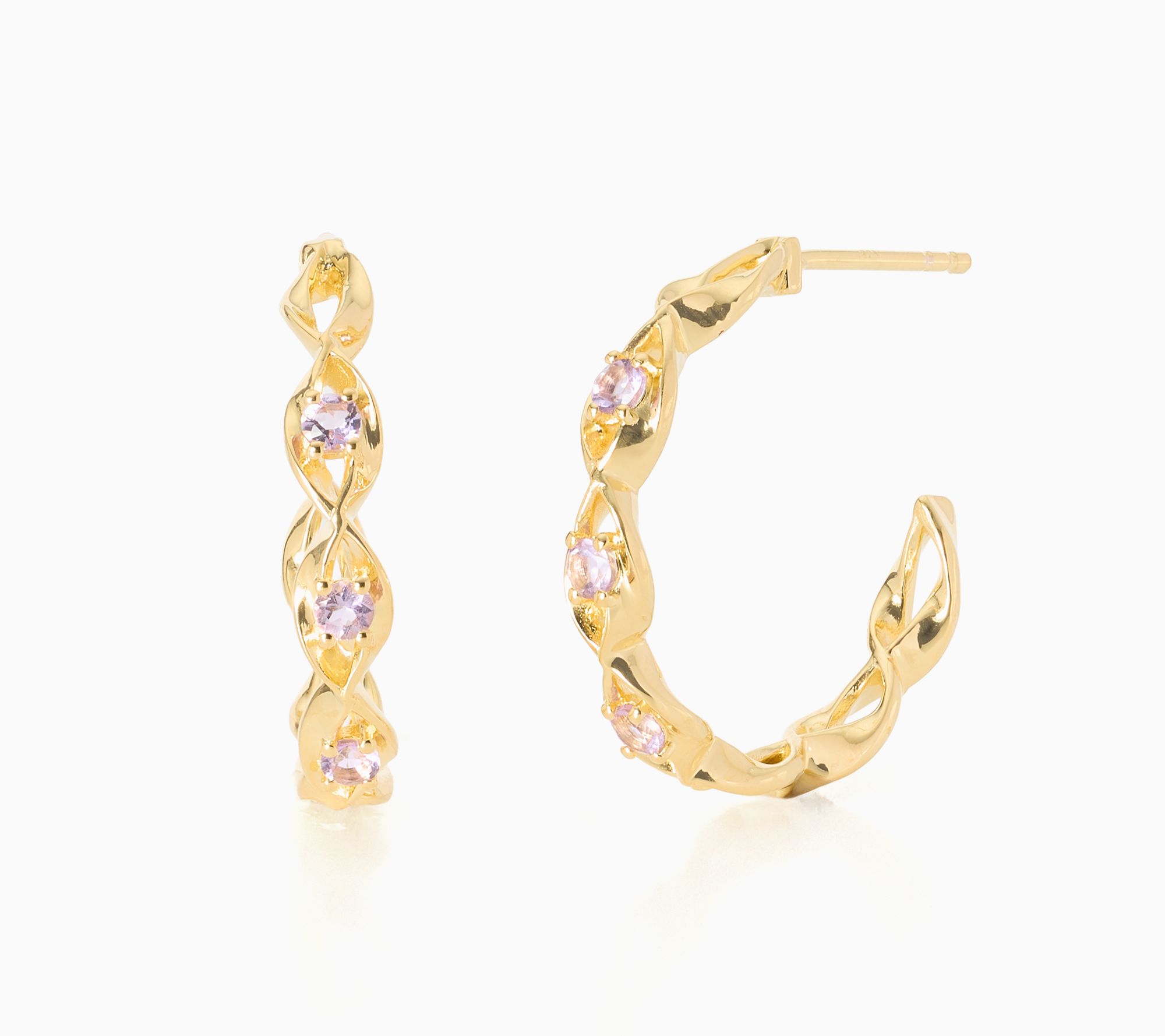 Christian James x Scott Grimes 14K Plated Gem Hoop Earrings