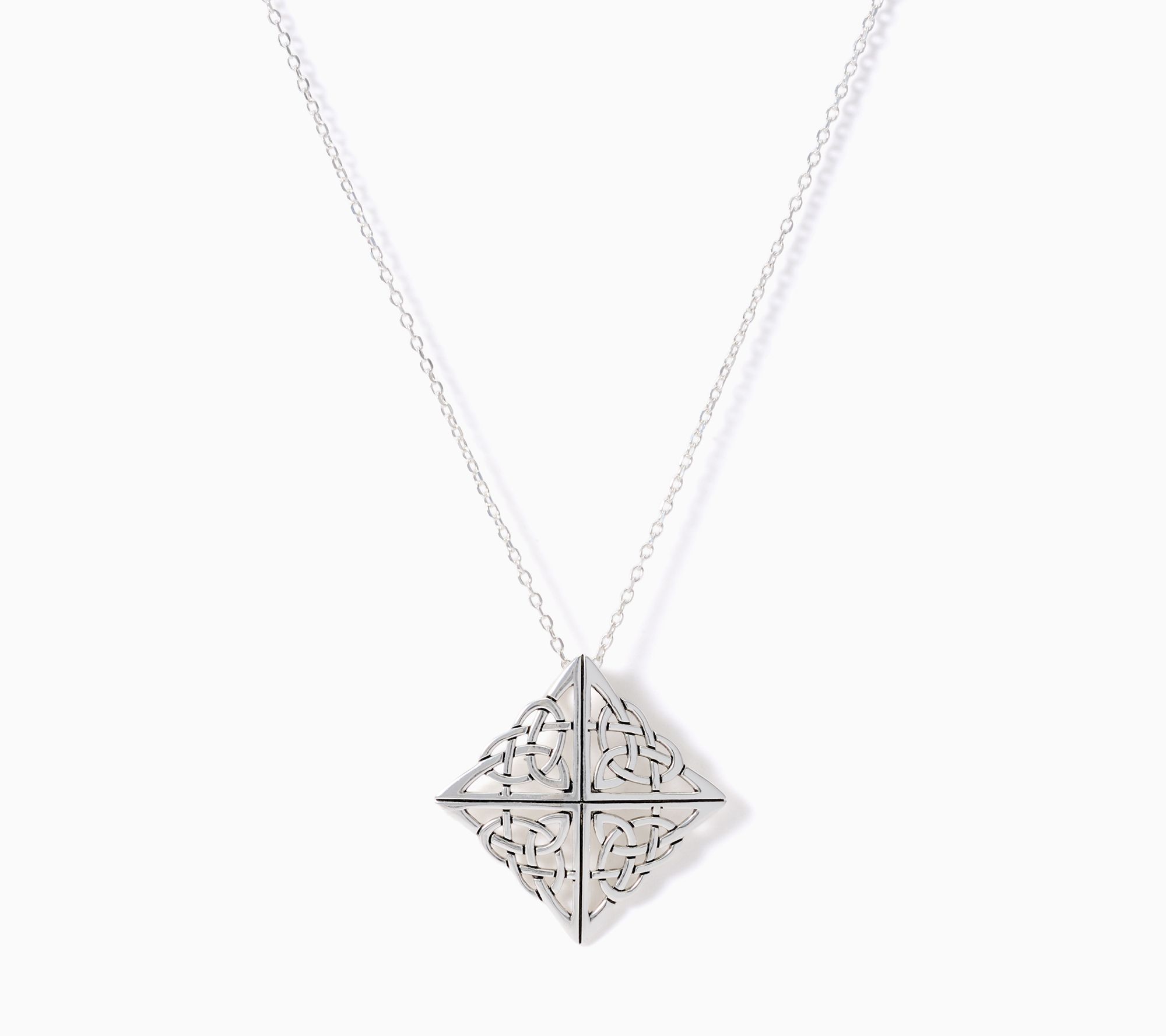 JMH Jewellery Sterling Silver Celtic Artistry Diamond Pendant and 20" Chain