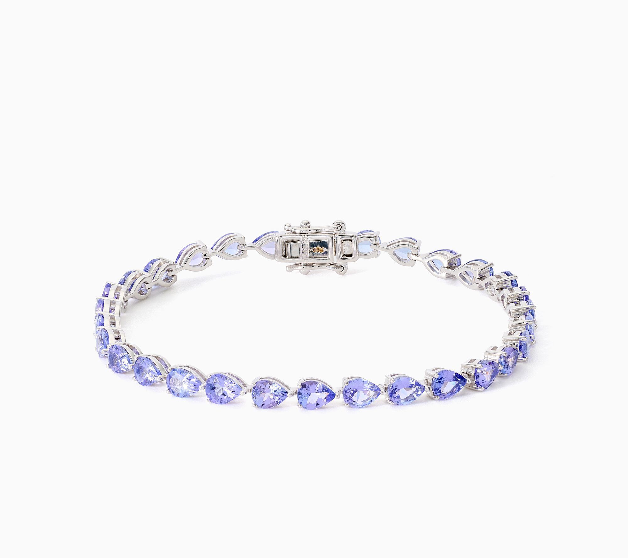 Pure Tanzanite by Jeff Moseley Pear Cut Tennis Bracelet, Sterl
