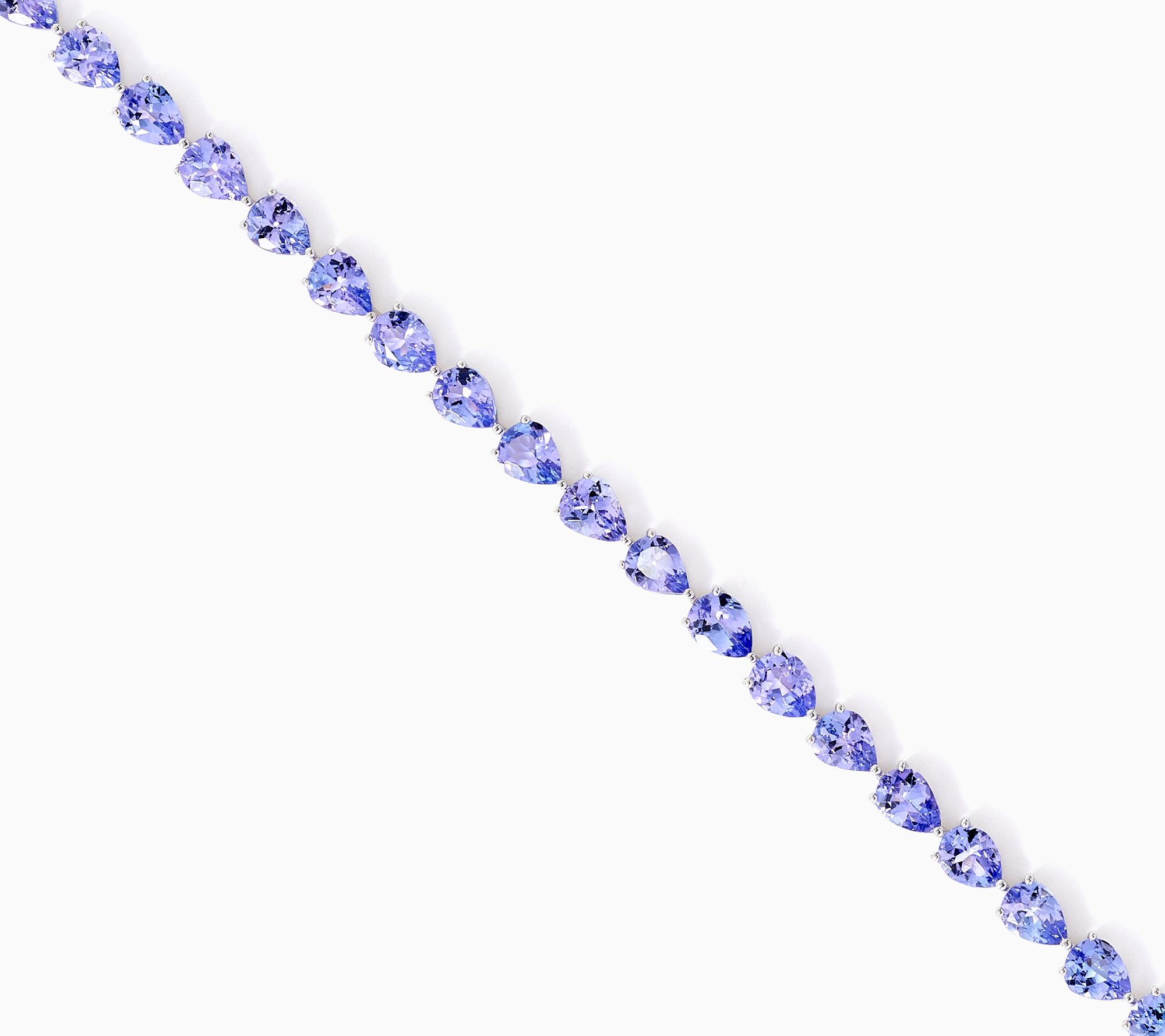 Pure Tanzanite by Jeff Moseley Pear Cut Tennis Bracelet, Sterl