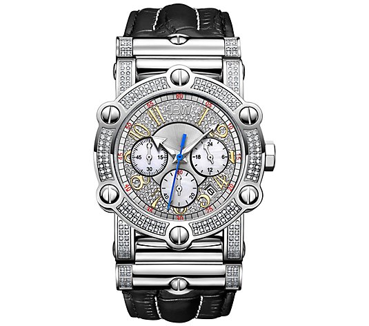 JBW Men's 10 YR Anniversary 1.95 cttw Diamond Stainless Watch