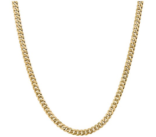 14K Gold 28" Beveled Curb Link Necklace, 35.3g