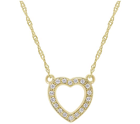Affinity 0.10 cttw Diamond Heart Necklace, 1 4KGold