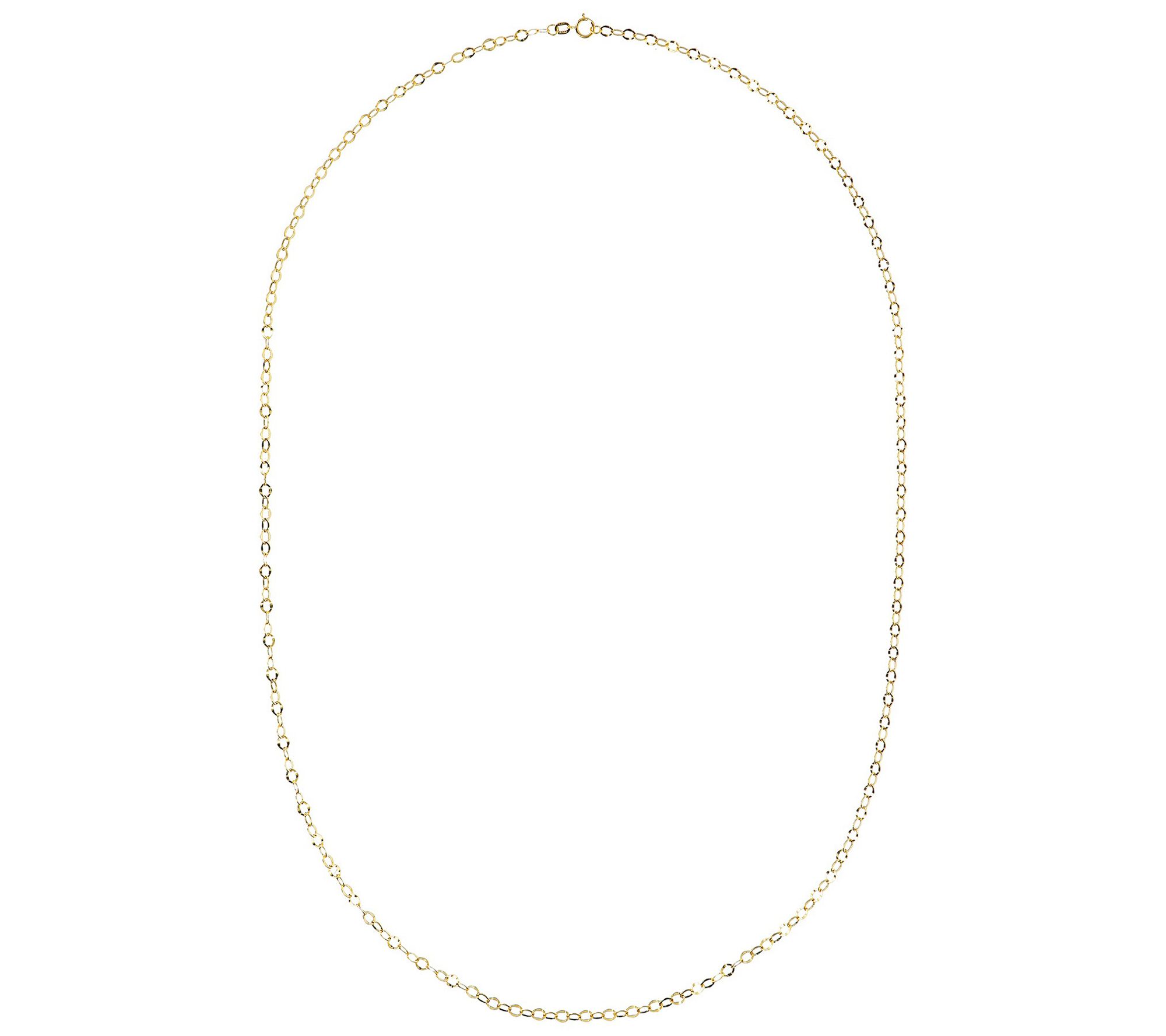 Milor Gold 30" Hammered Oval Link Chain,14K Gold 2.6g