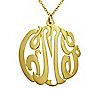 7/8" Personalized Script Pendant w/ Chain, Sterling/Plated