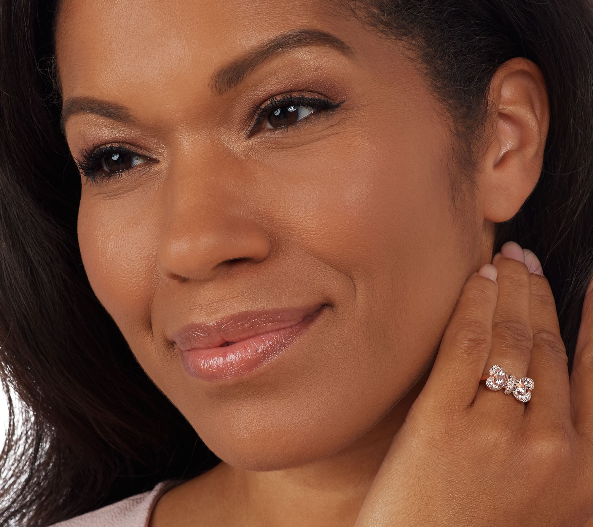 Sterling Silver Gemstone & White Zircon Bow Ring, 1.10 cttw - QVC.com