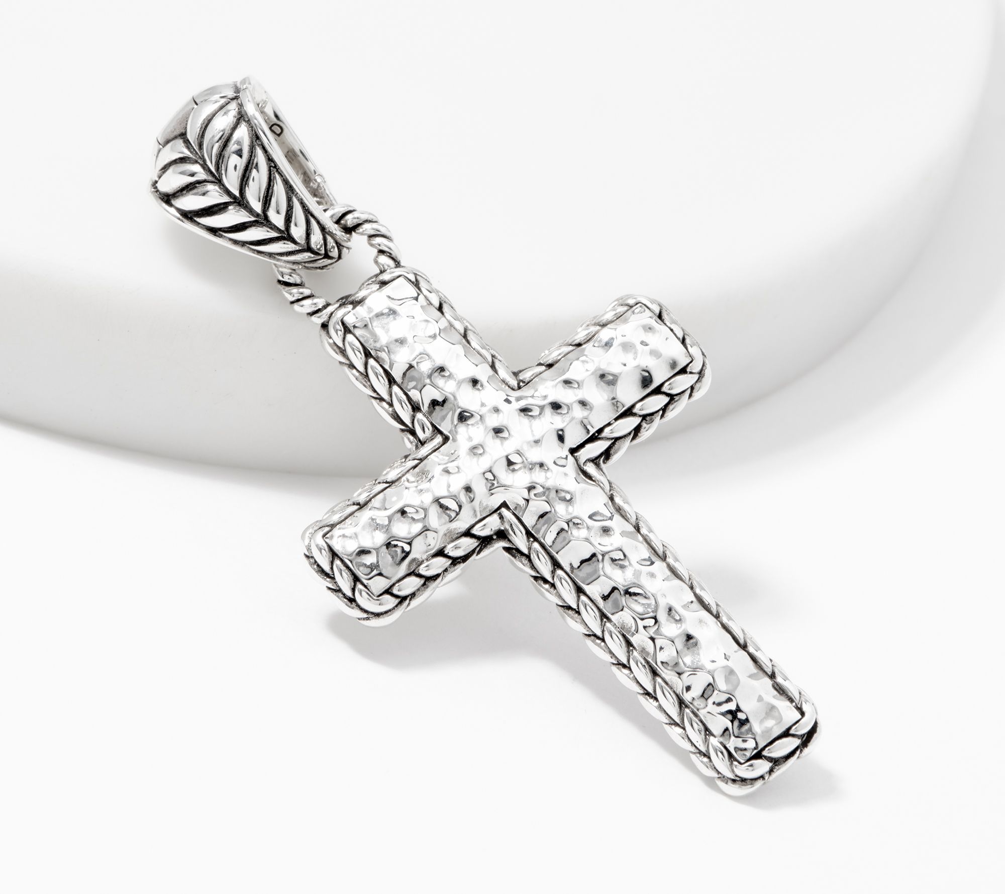 Qvc jai john hardy discount sterling silver cross pendant enhancer