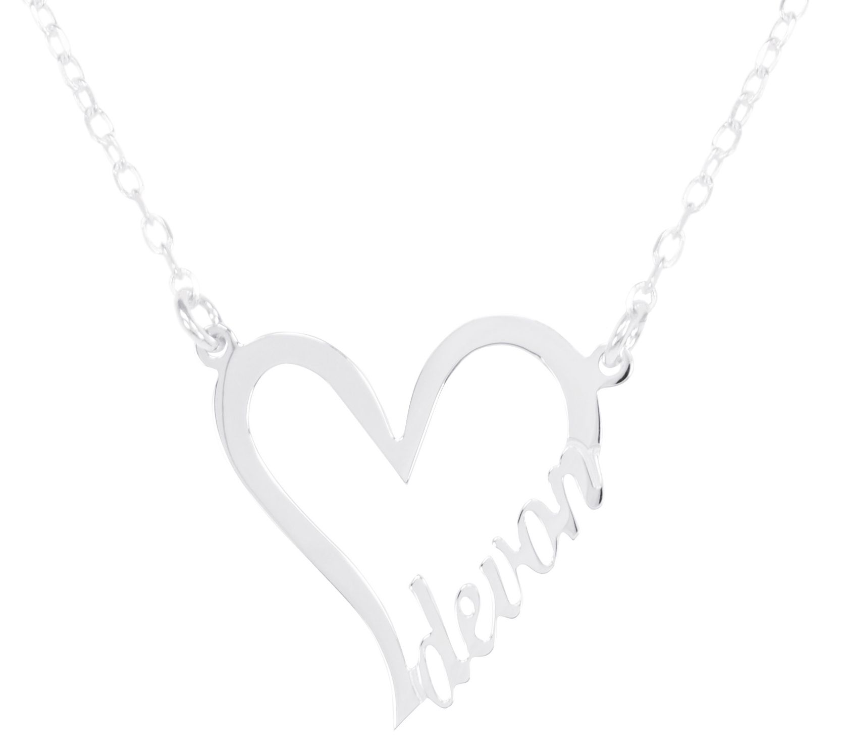 Sterling Personalized Name Heart Necklace