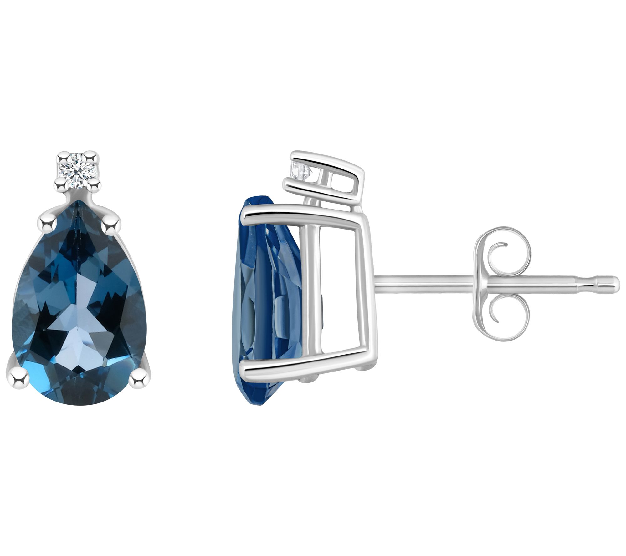14K 2.10 cttw London Blue Topaz & Diamond Accent Earrings