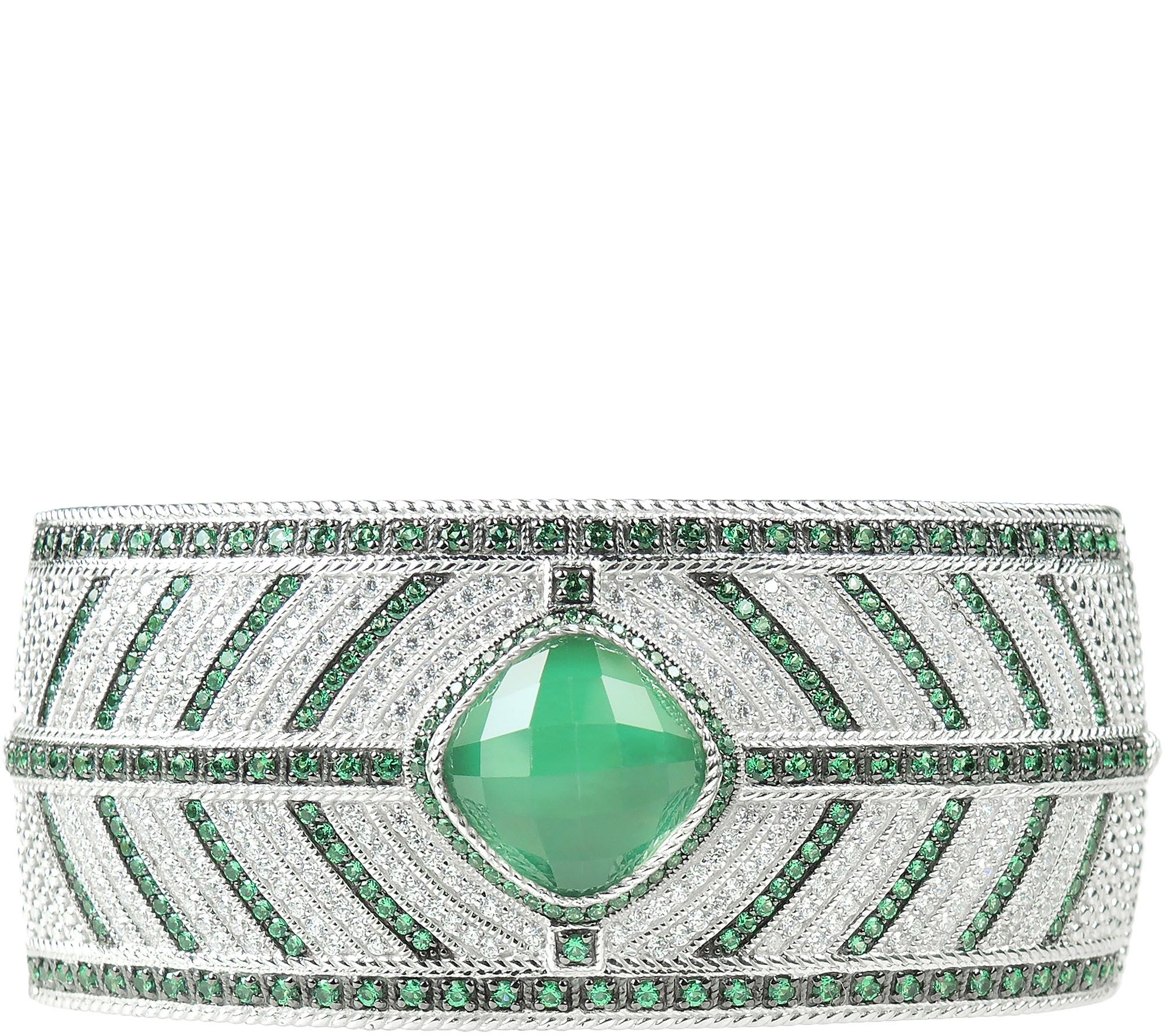 Judith Ripka Sterling Green Mother of Pearl Cuff - QVC.com