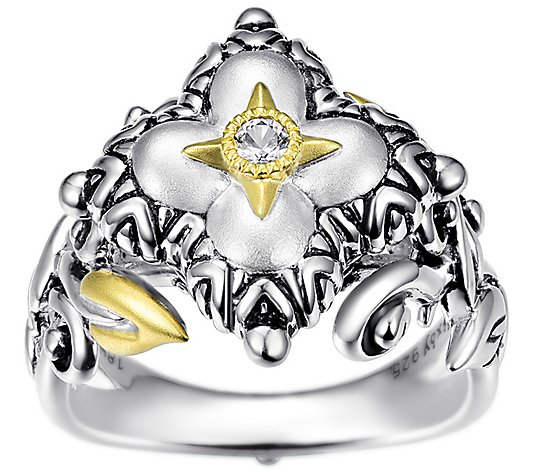 Barbara Bixby Sterling Silver & 18K Flower Ring