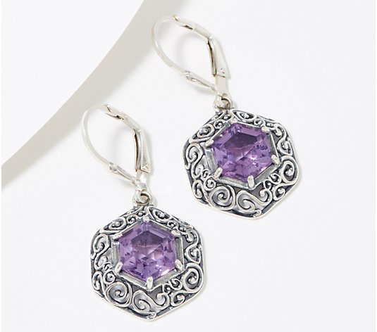 Or Paz Sterling Silver Hexagon Gemstone Earrings