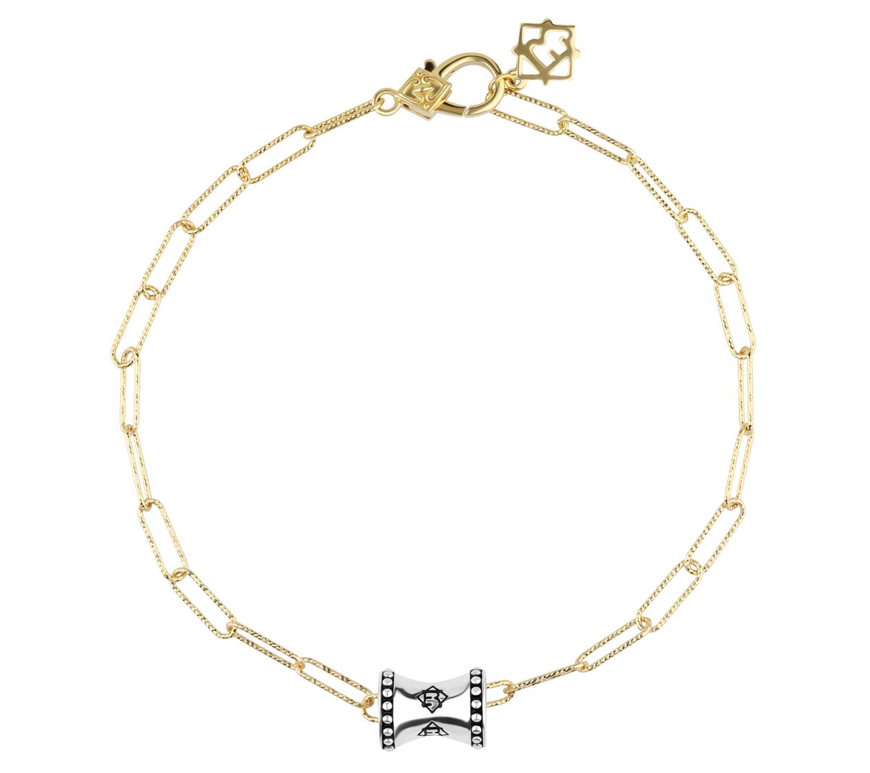 Elyse Ryan Sterling Silver Two-Tone Anklet