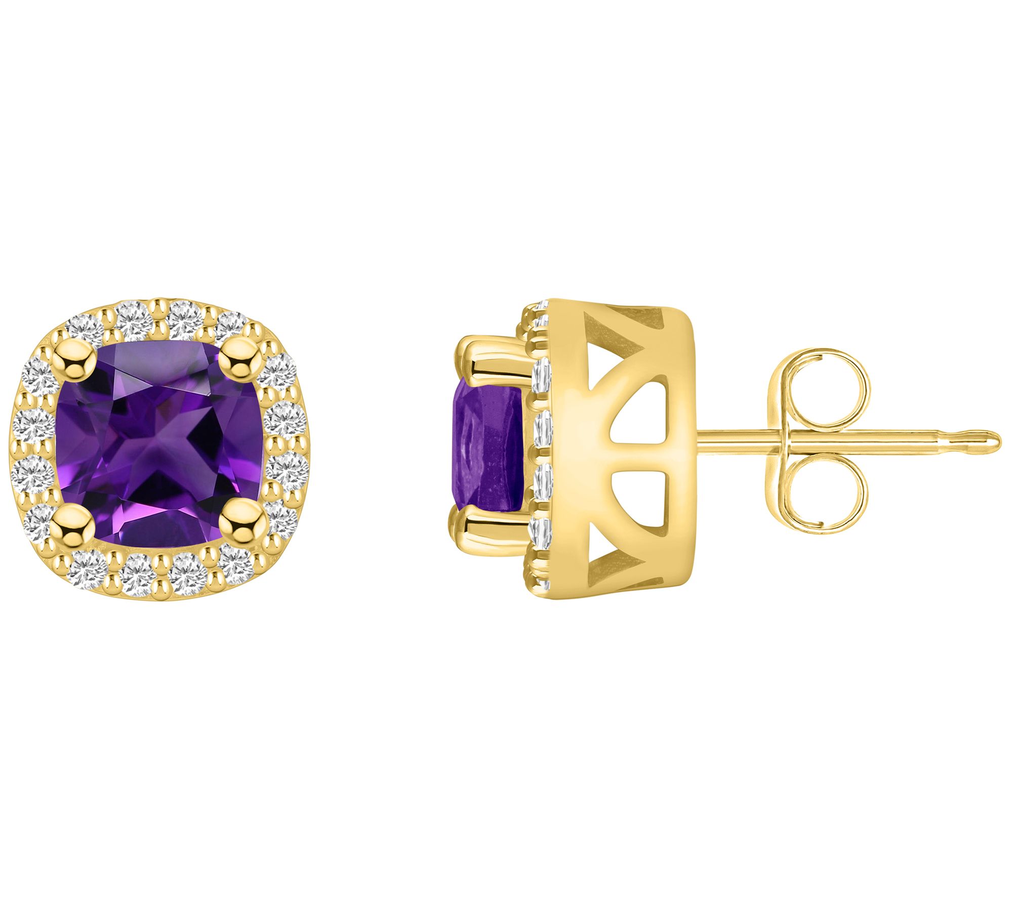 Affinity Gems 14K Yellow Gold Gemstone 0.30 cttw Diamond Studs