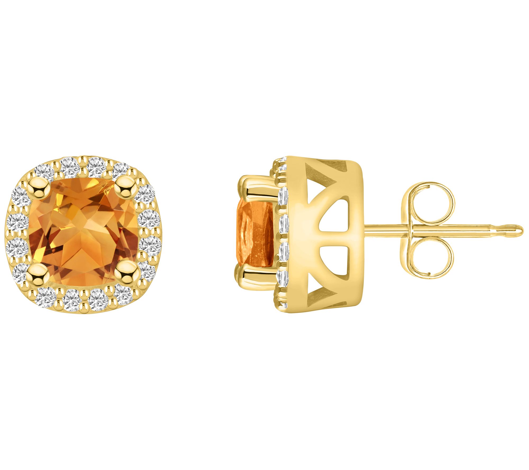 Affinity Gems 14K Yellow Gold Gemstone 0.30 cttw Diamond Studs