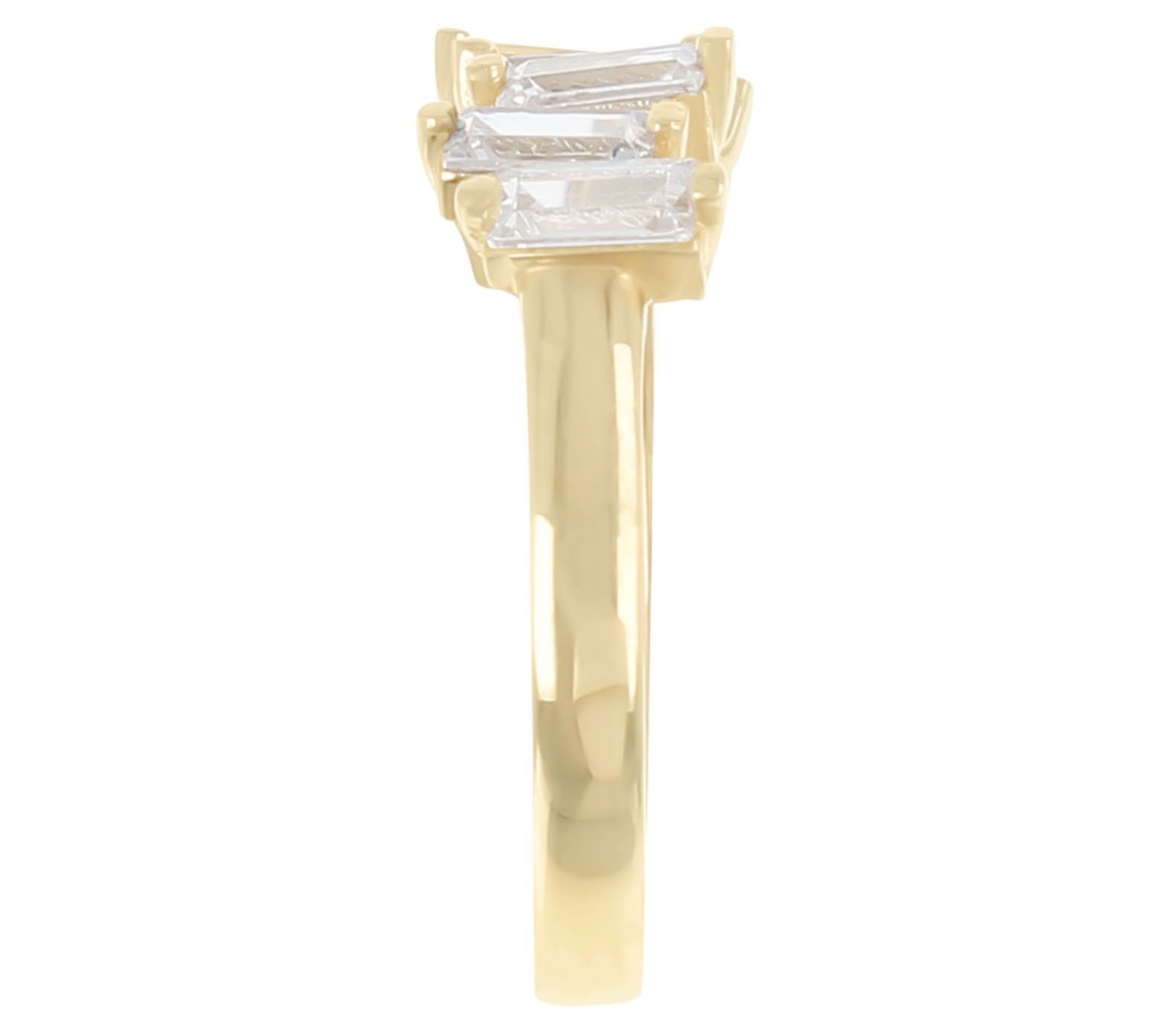 Diamonique 0.65 cttw Scattered Baguette Band Ri ng, 14K Gold - QVC.com