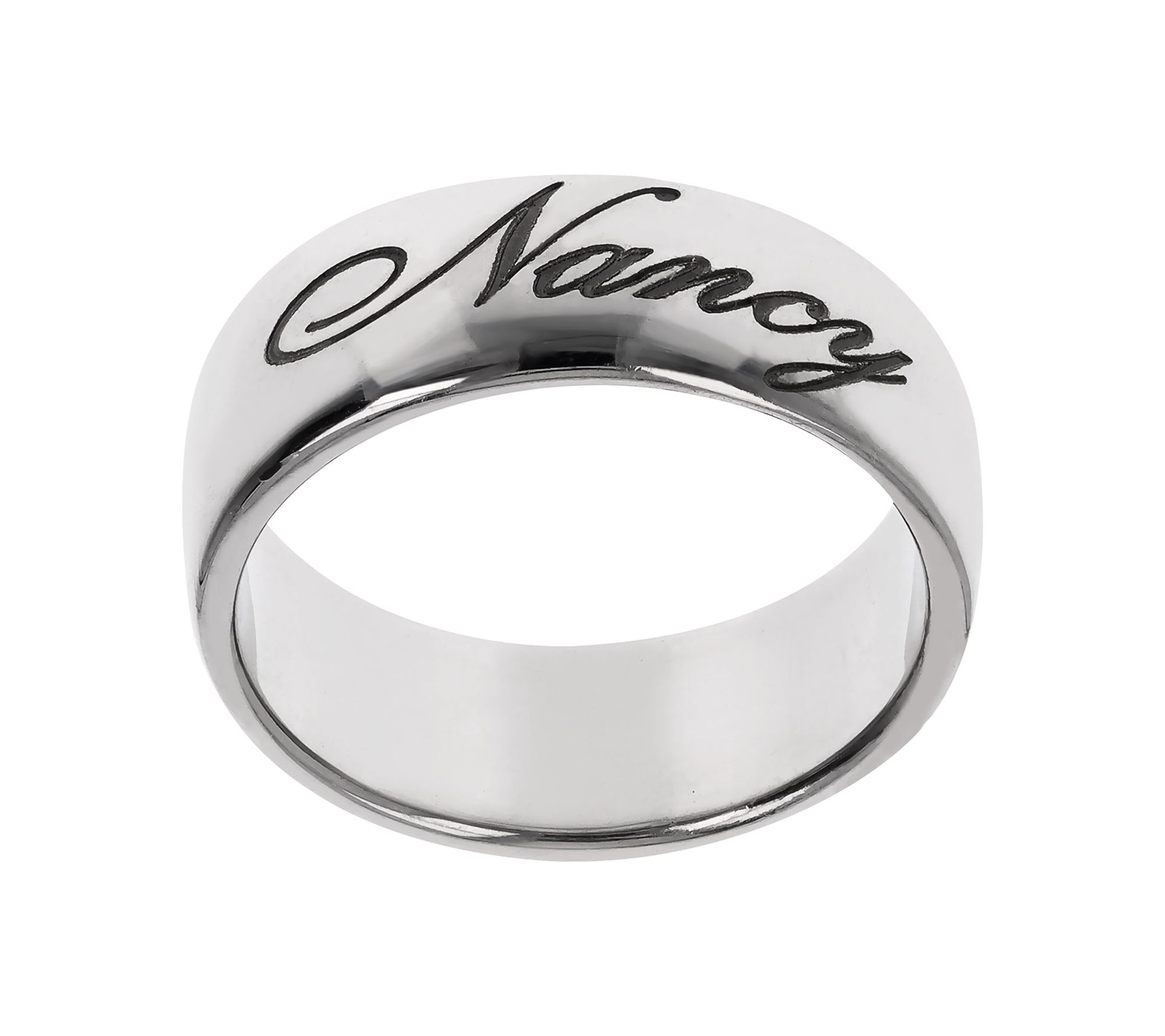 UltraFine Silver Personalized Polished Script B and Ring