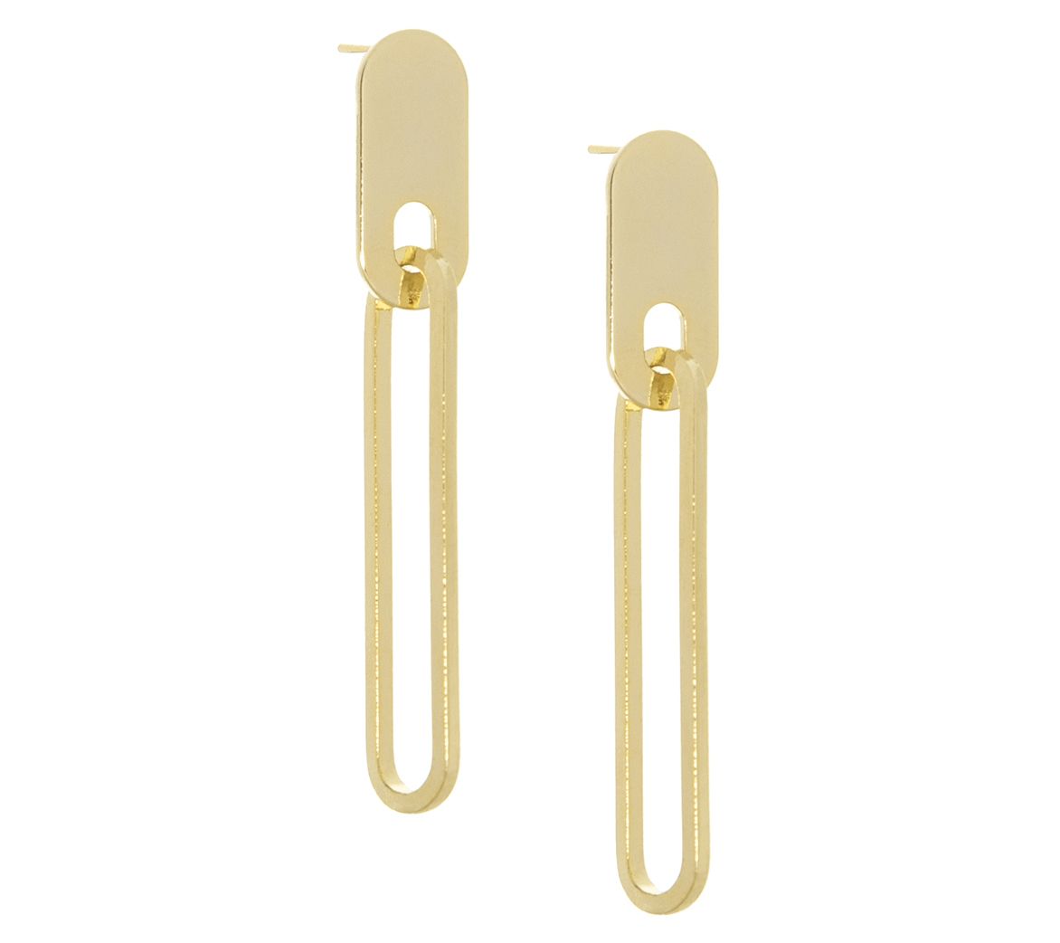 Marlyn Schiff Large Paperclip Link Earrings