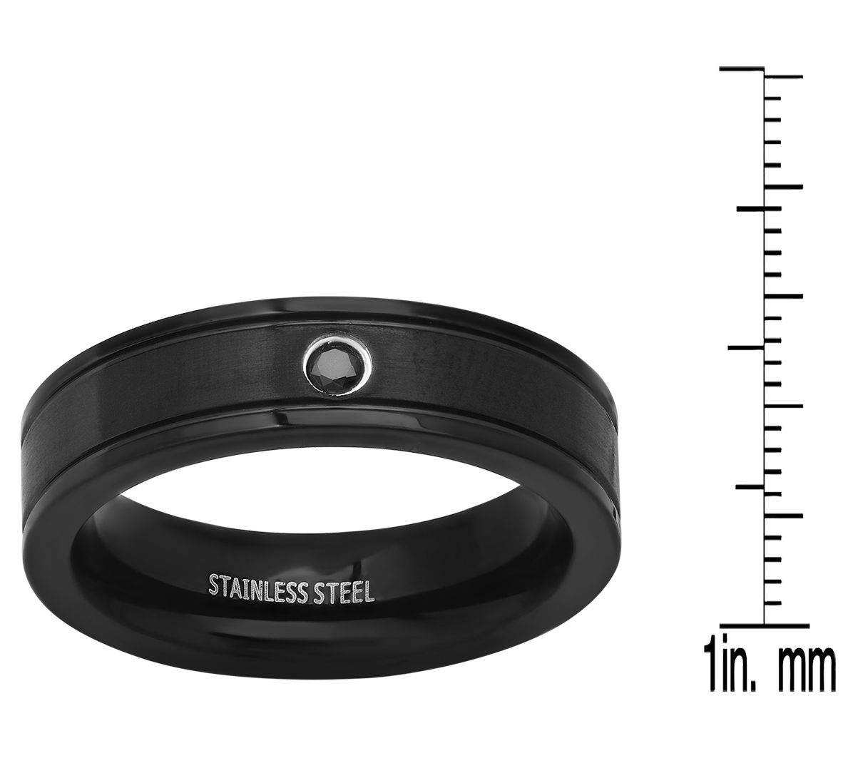 Steel By Design Men's Black IP & Black Cubic Zirconia Ring - QVC.com