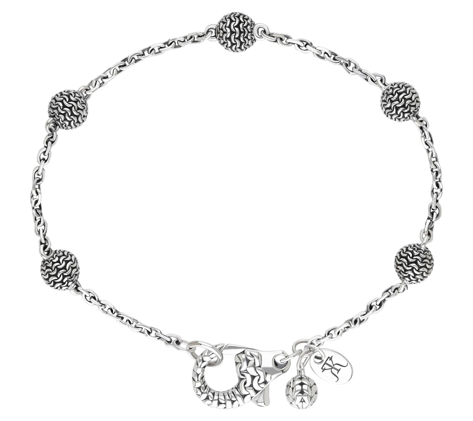 Tiffany Kay Studio Sterling Purl Knit Ball Station Bracelet