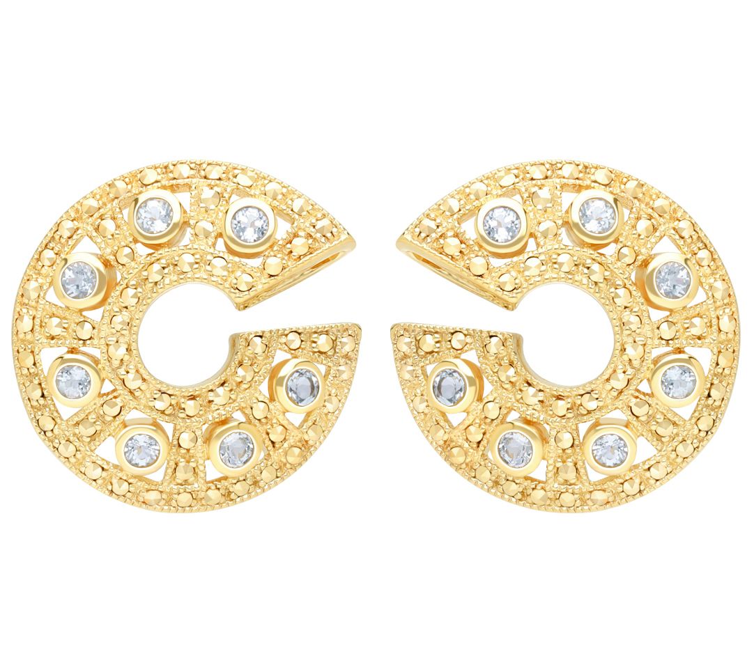 Dallas Prince 14K Gold Clad Marcasite & Gemstone Earrings