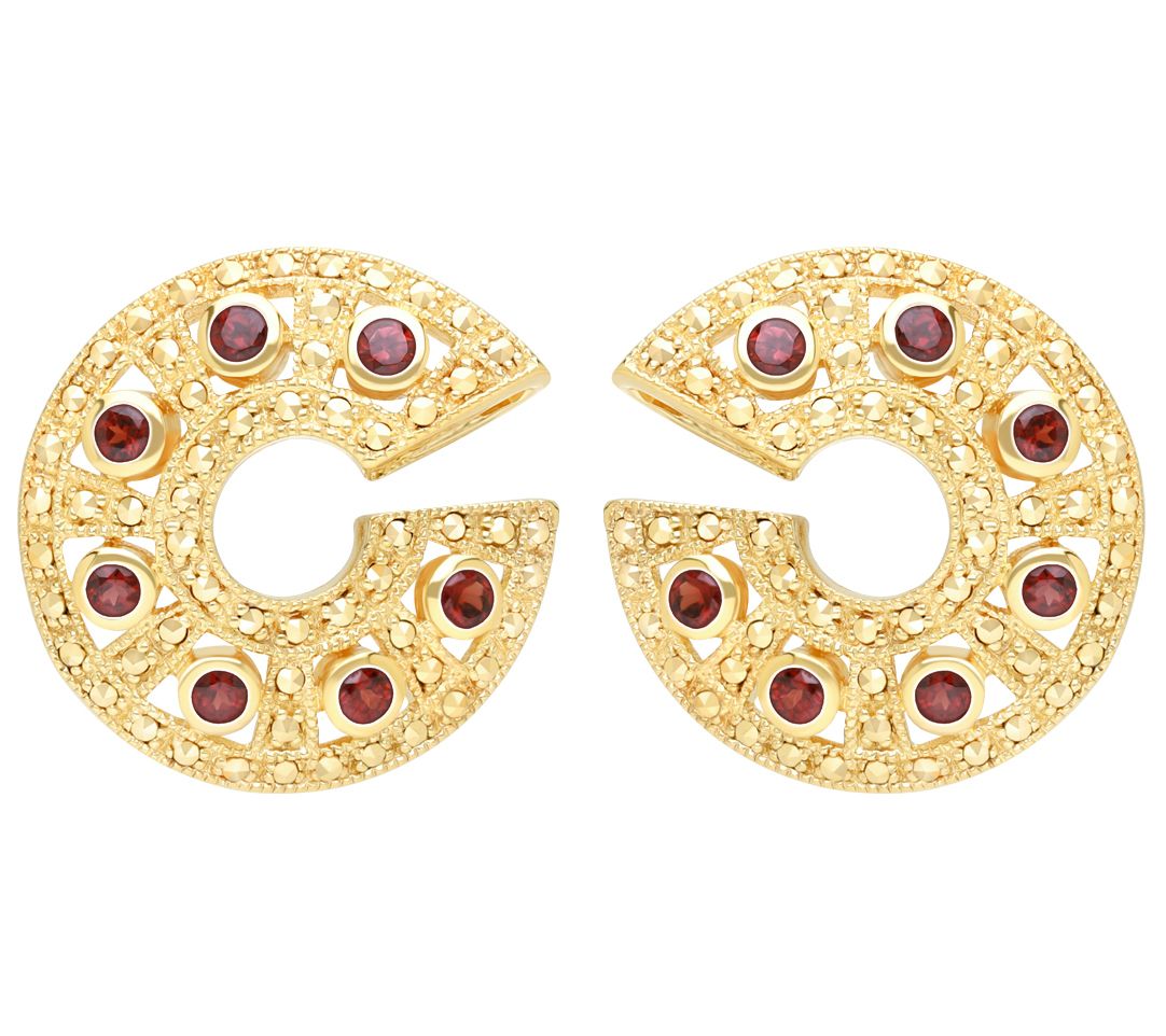 Dallas Prince 14K Gold Clad Marcasite & Gemstone Earrings