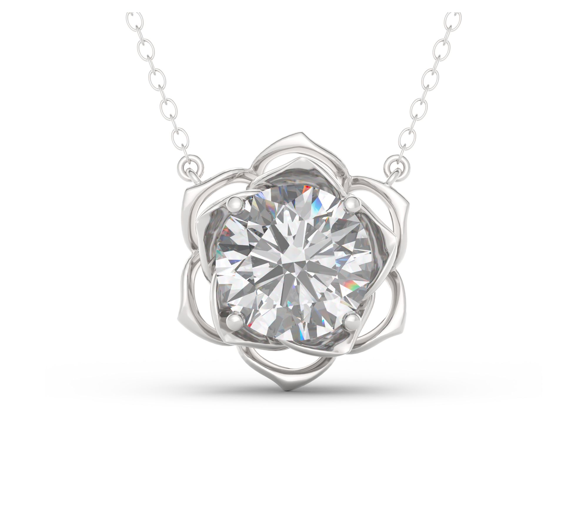 Brilliant Rose 3.00 cttw Lab Grown Diamond Necklace, 14K