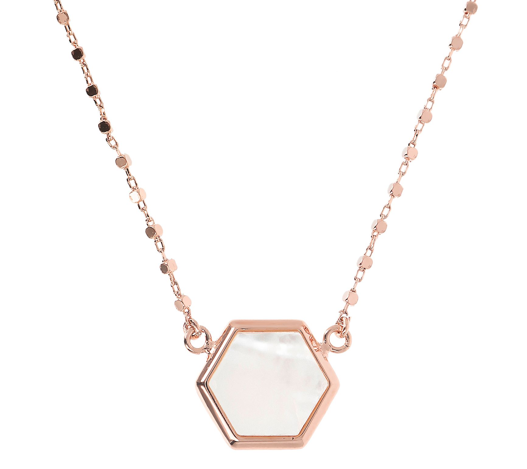 David Markstein Bronze Hexagon Gemsto ne Necklace