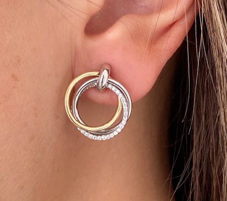 Alkeme x Diamonique Two-Tone Forever Love Earrings