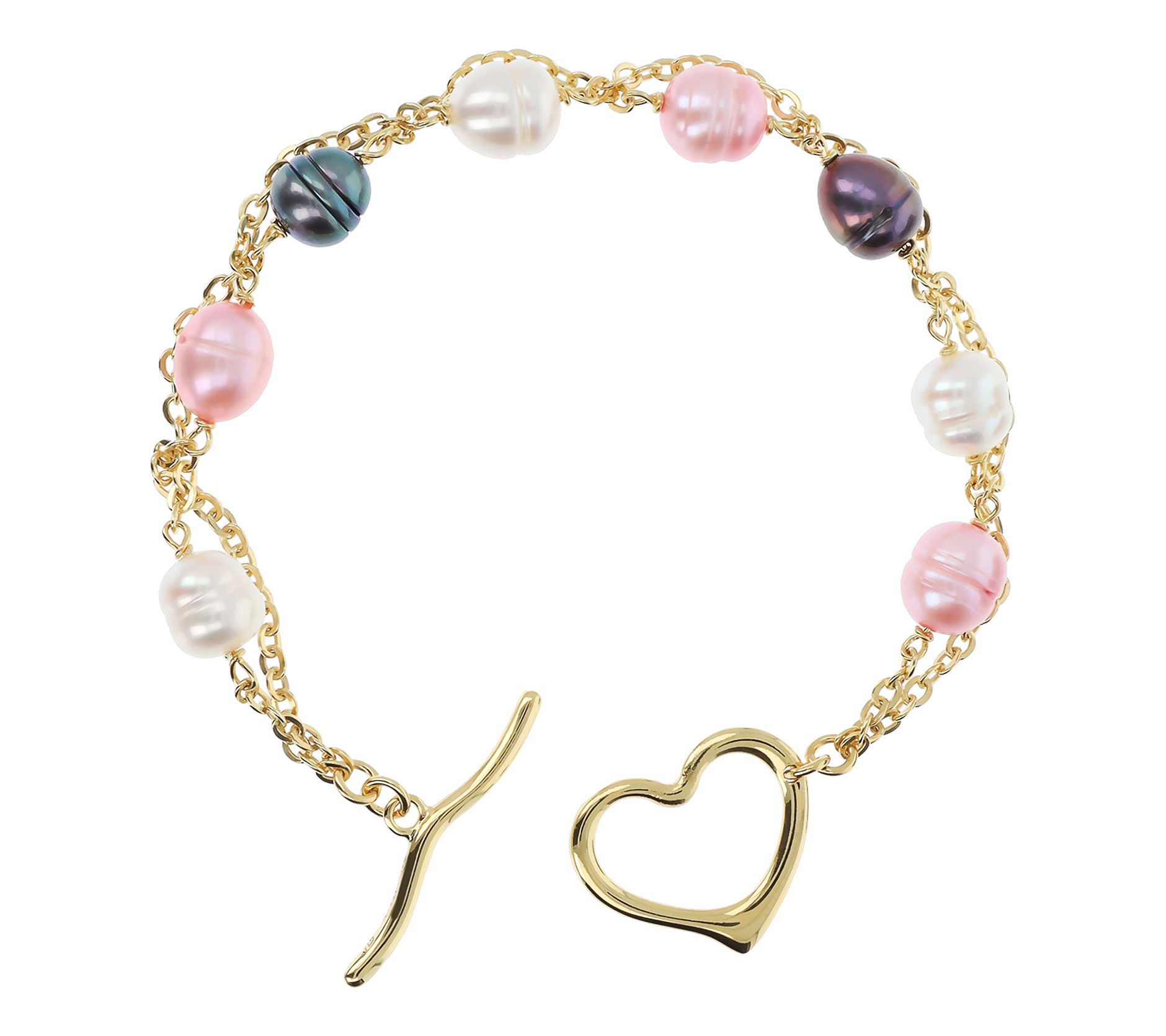 Honora Cultured Pearl Heart Toggle Bracelet