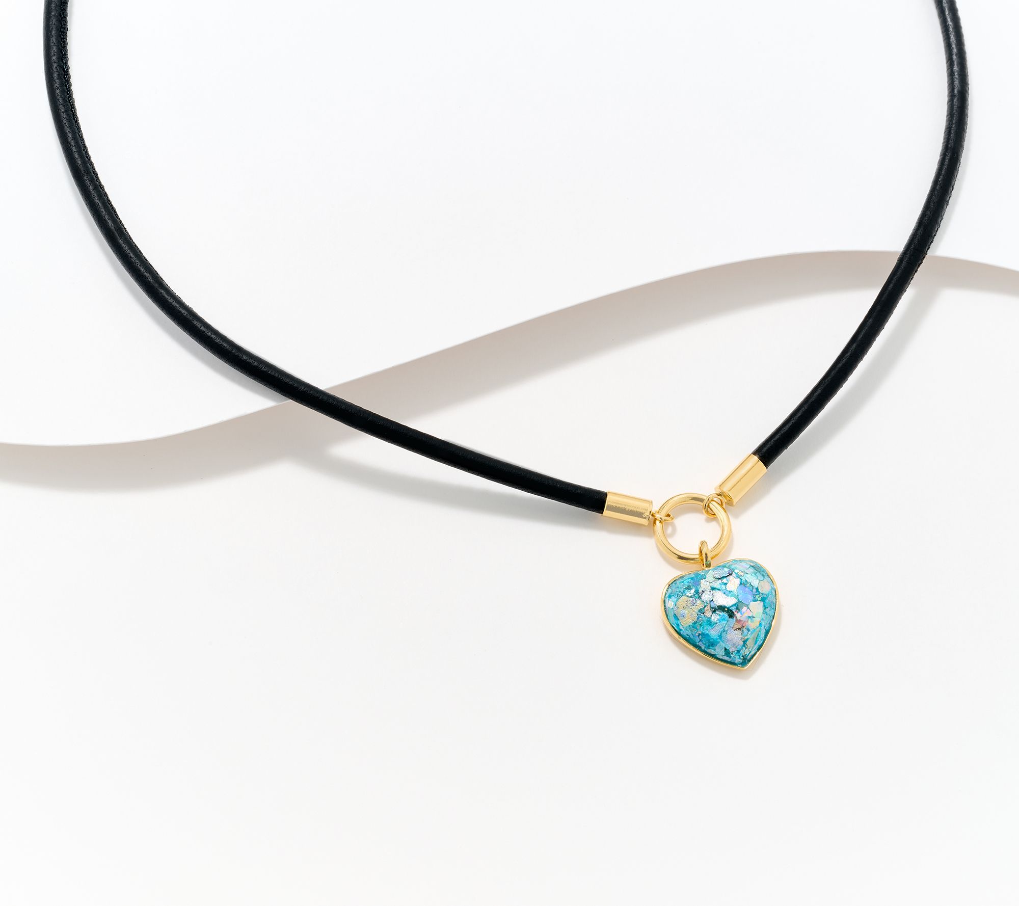 "As Is" David Markstein Sterling Silver Roman Glass Necklace