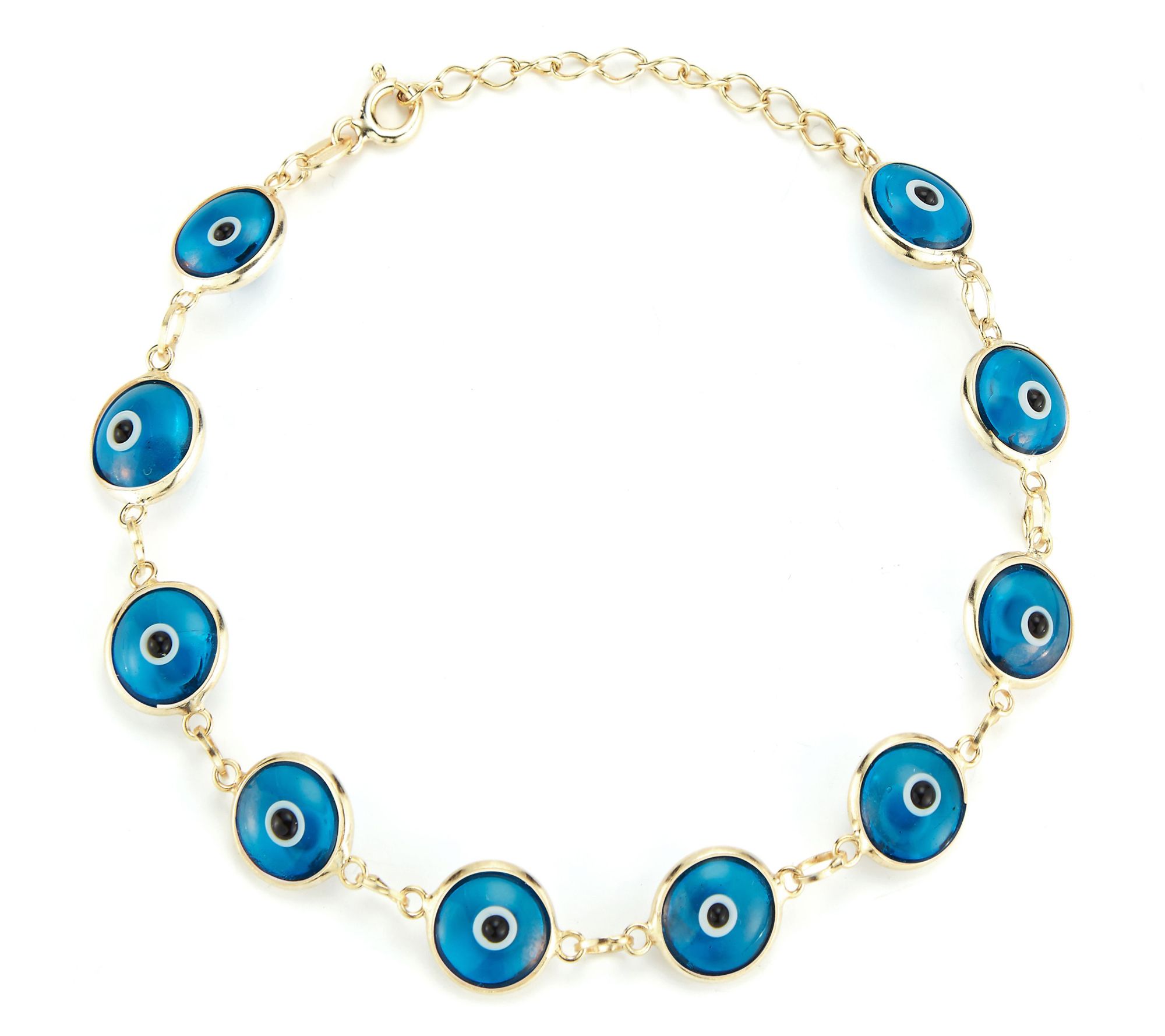 Sterlina Silver Blue Enamel Evil Eye Bracelet,Sterling