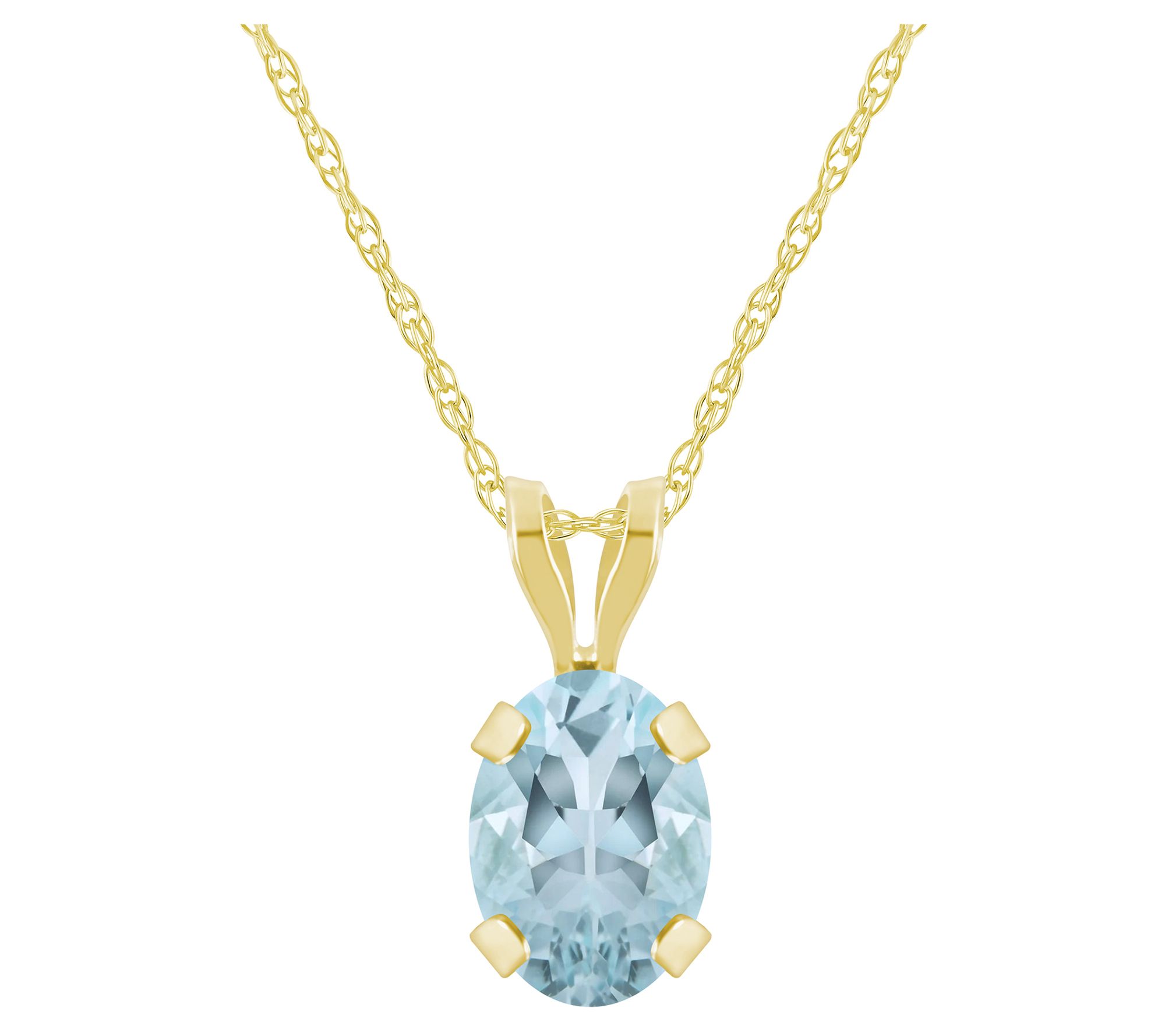 Affinity Gems Oval Gemstone Pendant w/ Chain, 10K Gold