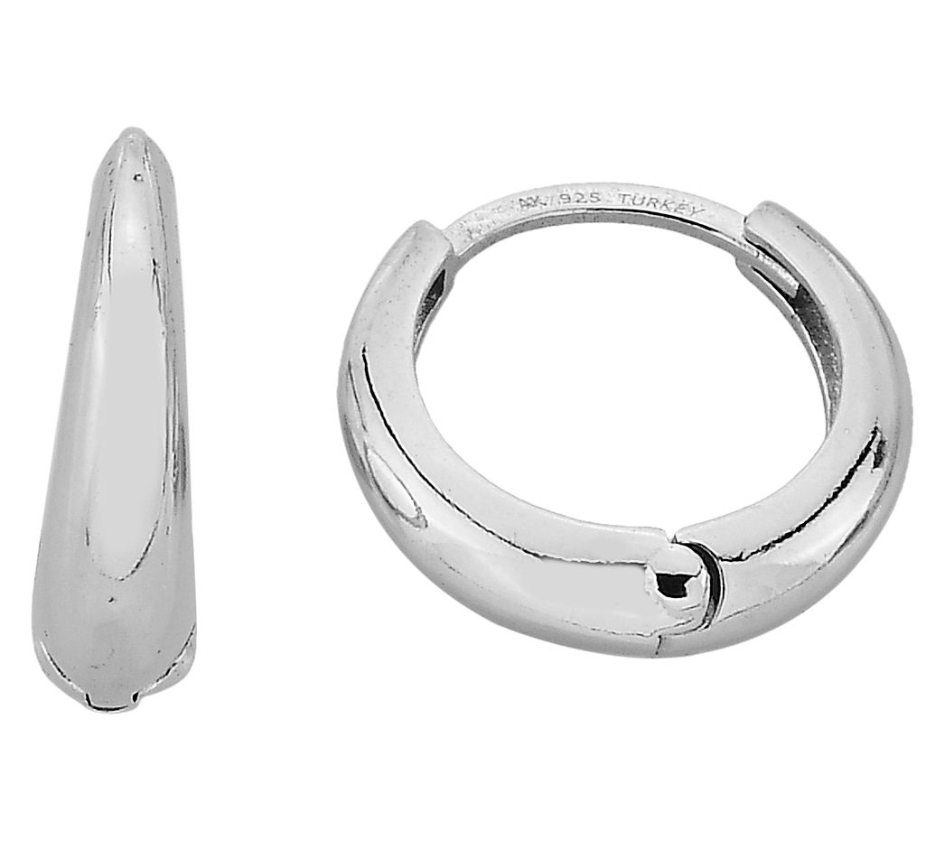 Silver Style Mini Graduated Huggie Hoop Earrings, Sterling